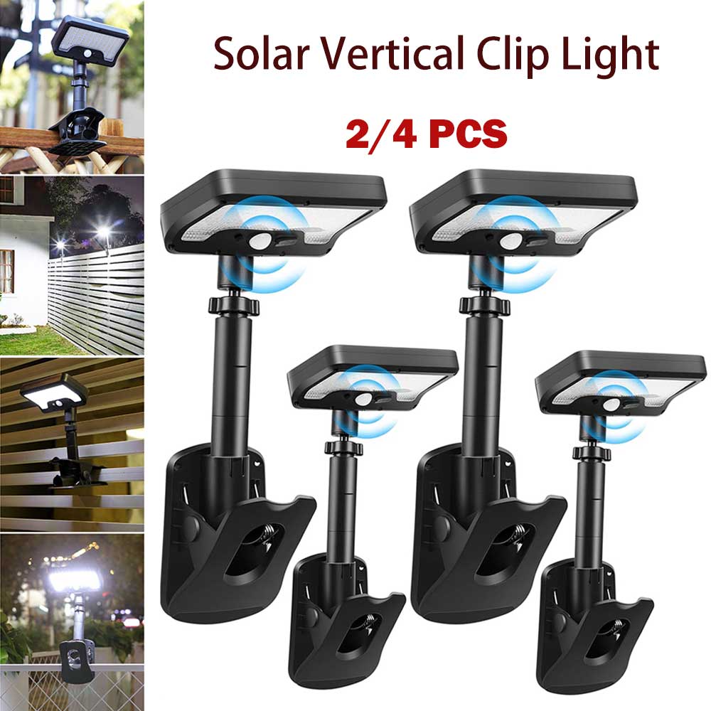 (2 PCS) Portable Clip On Solar Lights Outdoor with Motion Sensor New 92 LEDs 3 Lighting Modes Garden Fence Lights Patio Camping