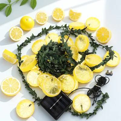 1Pcs LED Solar String Light Simulated Lemon Vine Decoration Outdoor Garden Yard Balcony Warm Lighting Eco Friendly Reusable