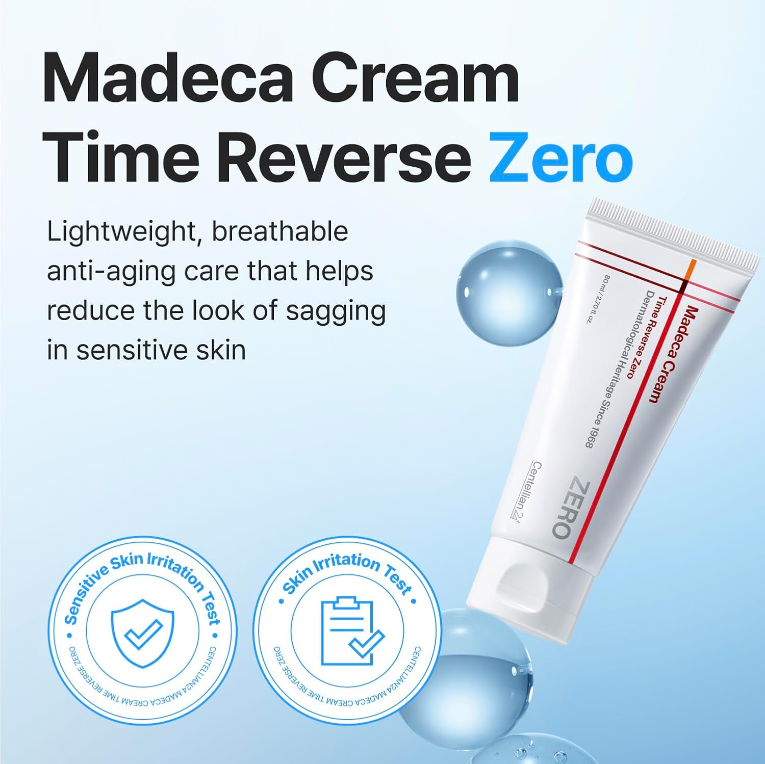 CENTELLIAN 24 Madeca Cream Time Reverse Zero Anti-Aging Face Moisturizer Blue Active TECA Cooling Cica Firming Deep Hydration Barrier Sensitive Oily Skin 80ml