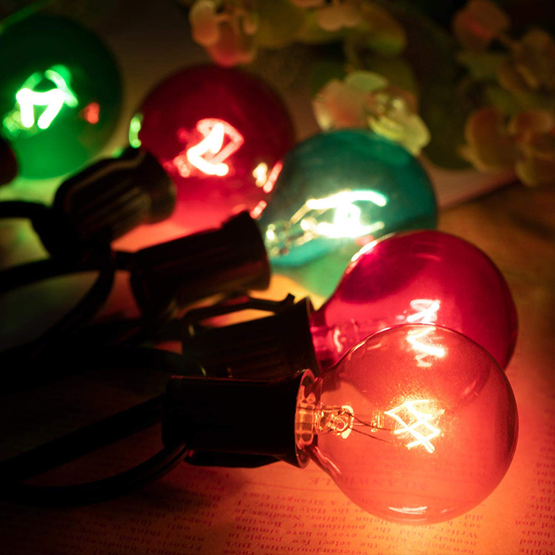 (7.5Meters) Power Bulb String Light Outdoor Waterproof IP44 Decoration For Party Bar Amusement Park Ornament RGB Lighting 