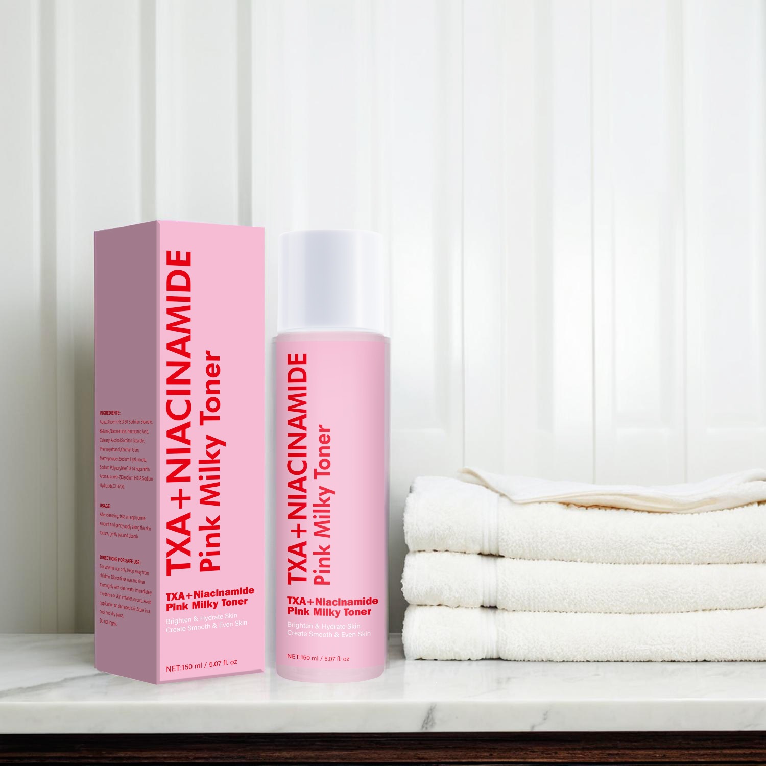 TXA Niacinamide Pink Milky Toner For Hydrating Brightening And Moisturizing Facial Skin Daily Gentle Care Essence Lotion