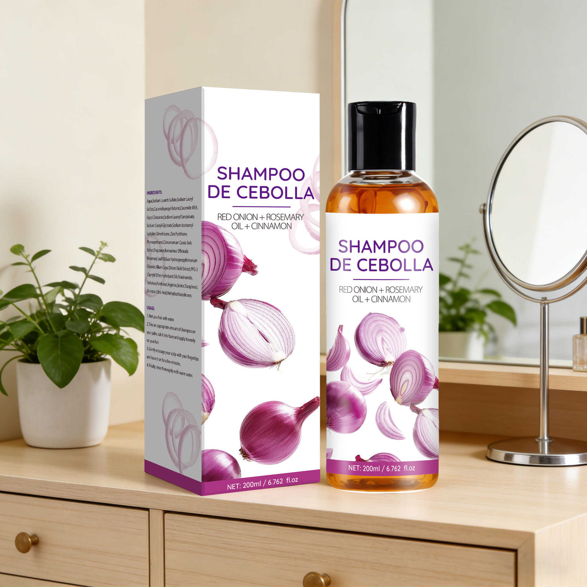 Onion Shampoo Deep Cleansing Repairing Hair And Scalp Nourishing Daily Wash 200ml