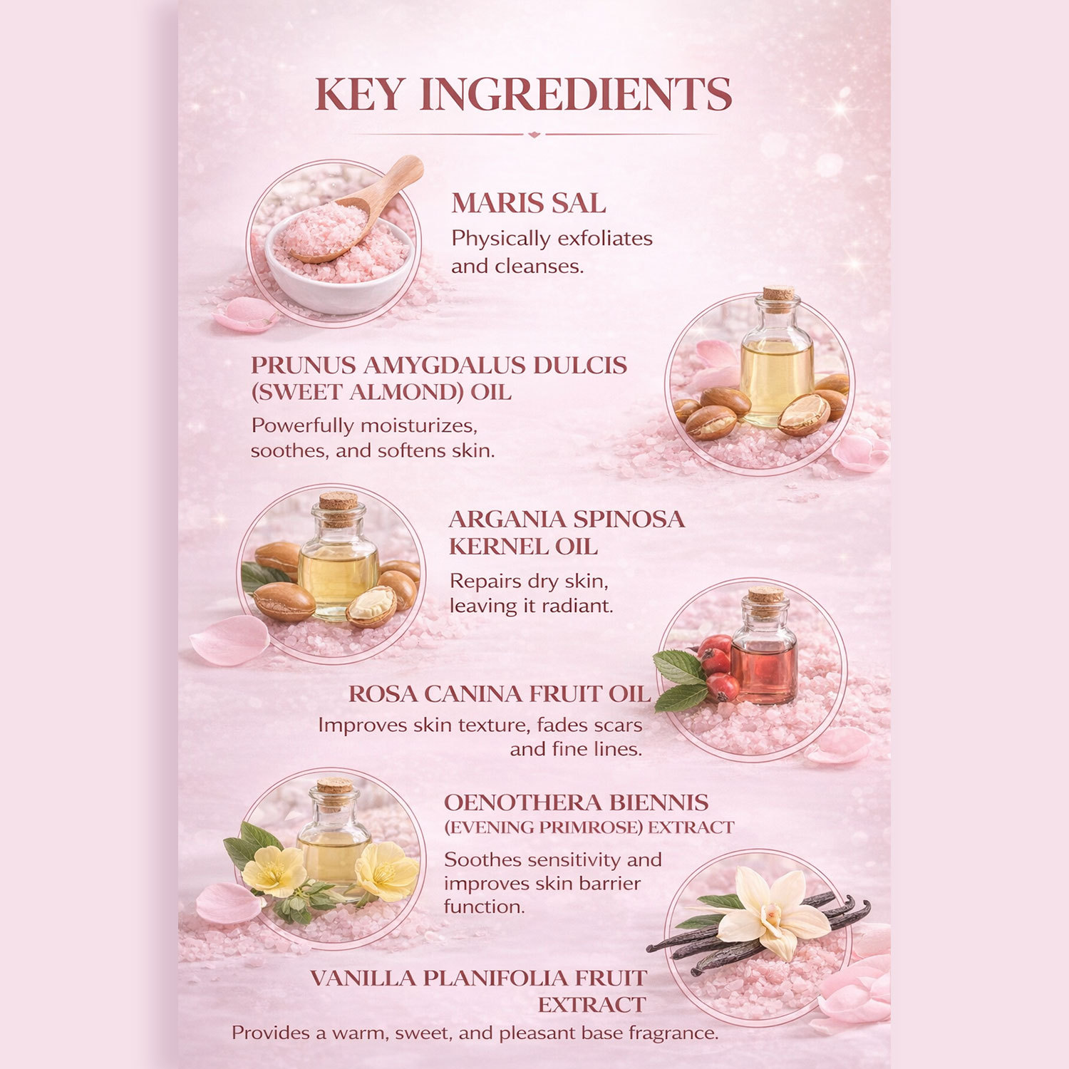 Sea Salt Scented Body Scrub Pink Coral Rose Fragrance For Exfoliating Smoothing Moisturizing Daily Shower Skin Care