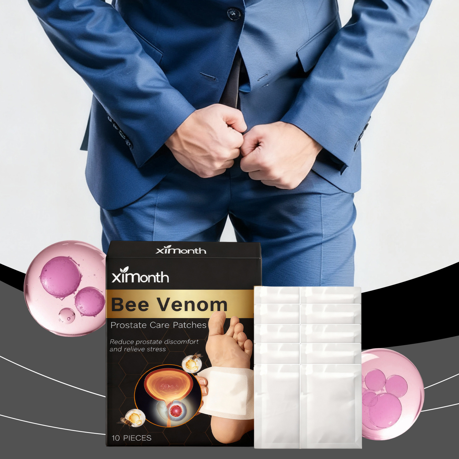 Bee Venom Men Nourishing Care Patch Gentle Daily Moisturizing For Body Skin Comfort And Softness
