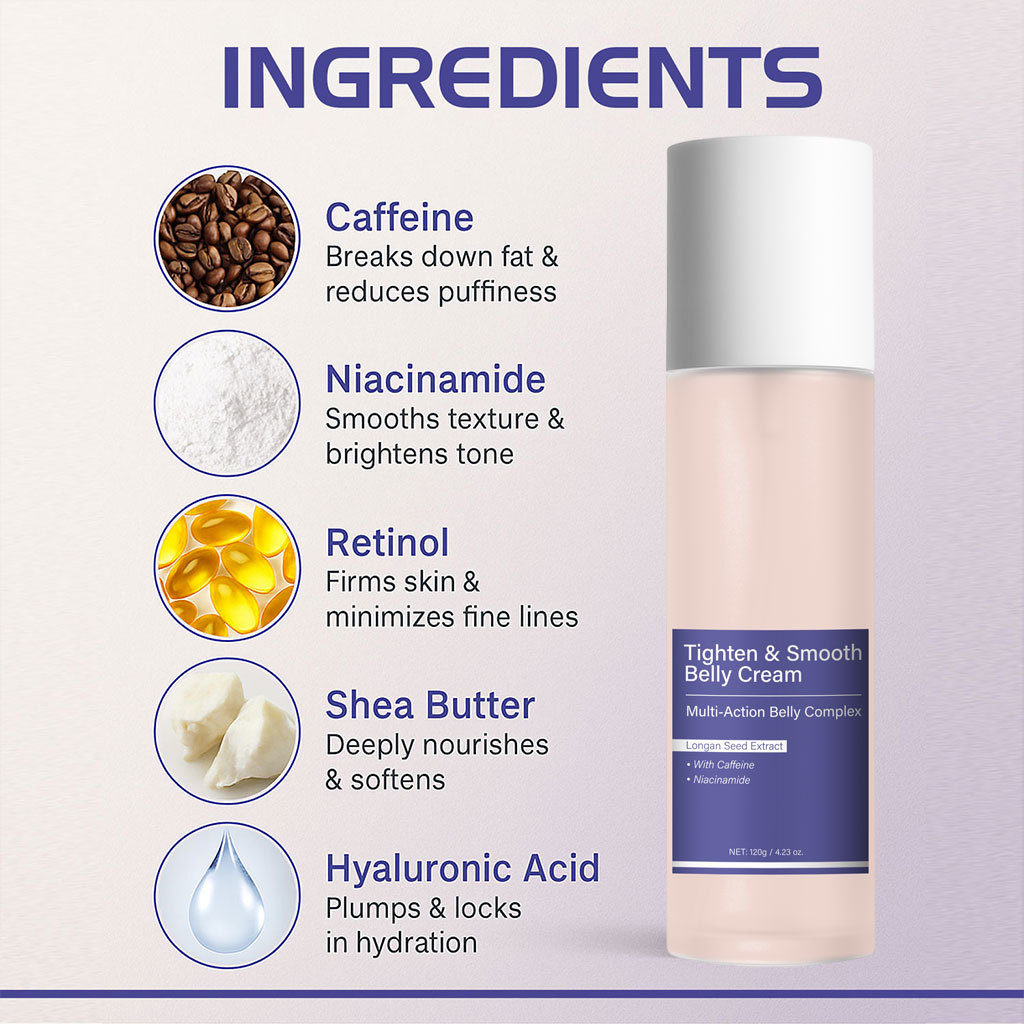 Tighten Smooth Belly Cream For Firming Moisturizing And Contouring Daily Body Care Treatment 120g