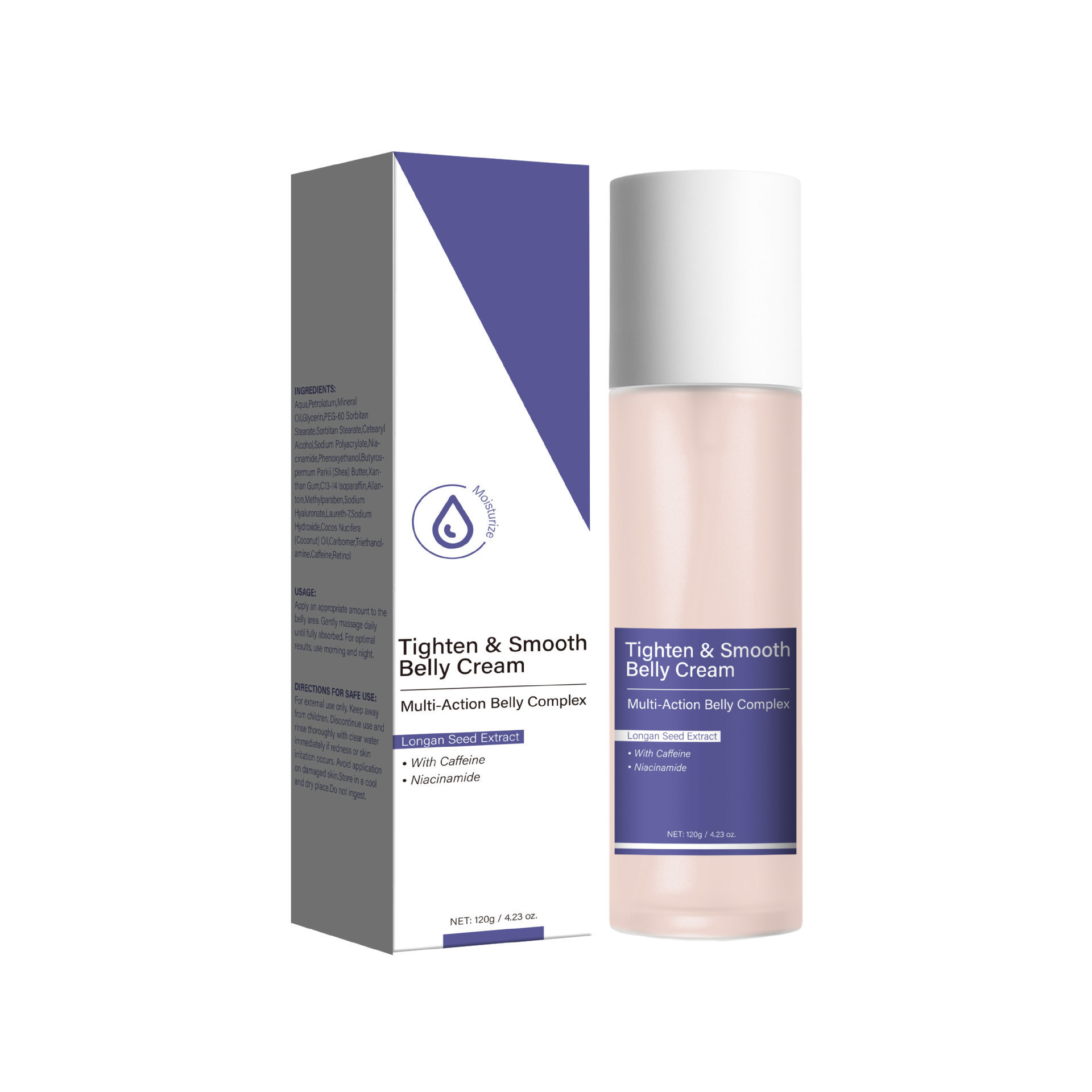 Tighten Smooth Belly Cream For Firming Moisturizing And Contouring Daily Body Care Treatment 120g