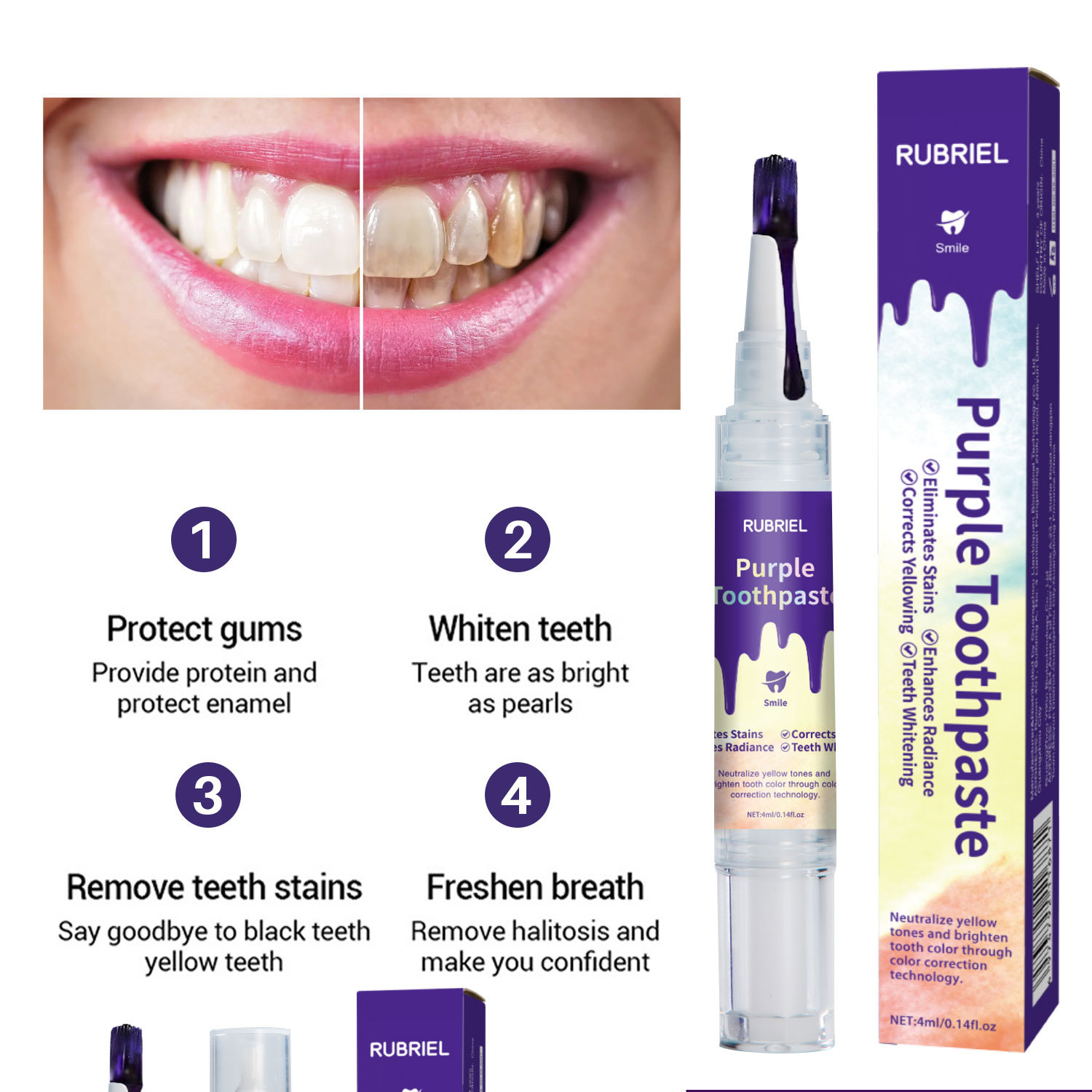 V34 Rotary Teeth Whitening Pen For Stain Removal Breath Freshening And Daily Oral Care Travel Portable Whitening Tool 4ml