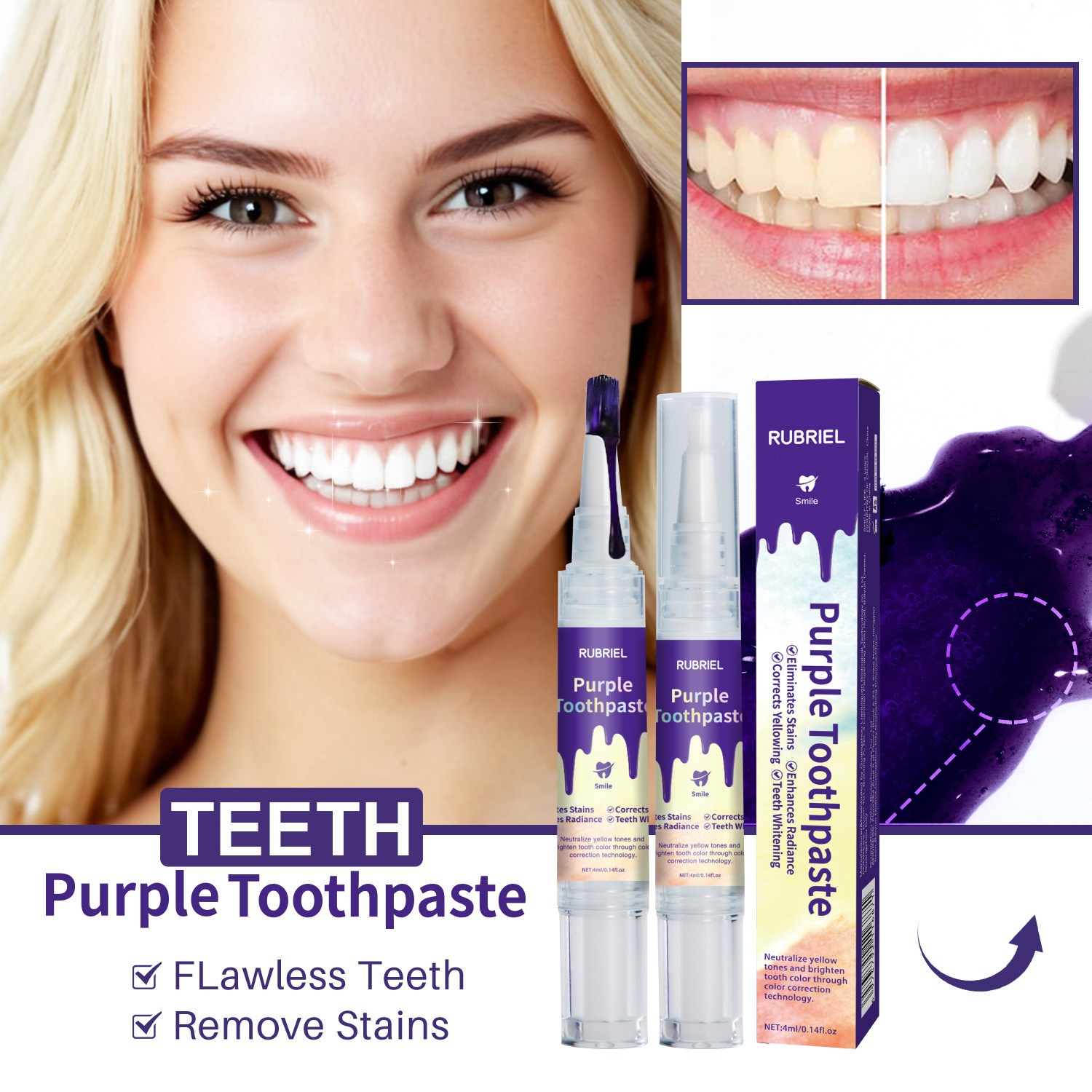V34 Rotary Teeth Whitening Pen For Stain Removal Breath Freshening And Daily Oral Care Travel Portable Whitening Tool 4ml