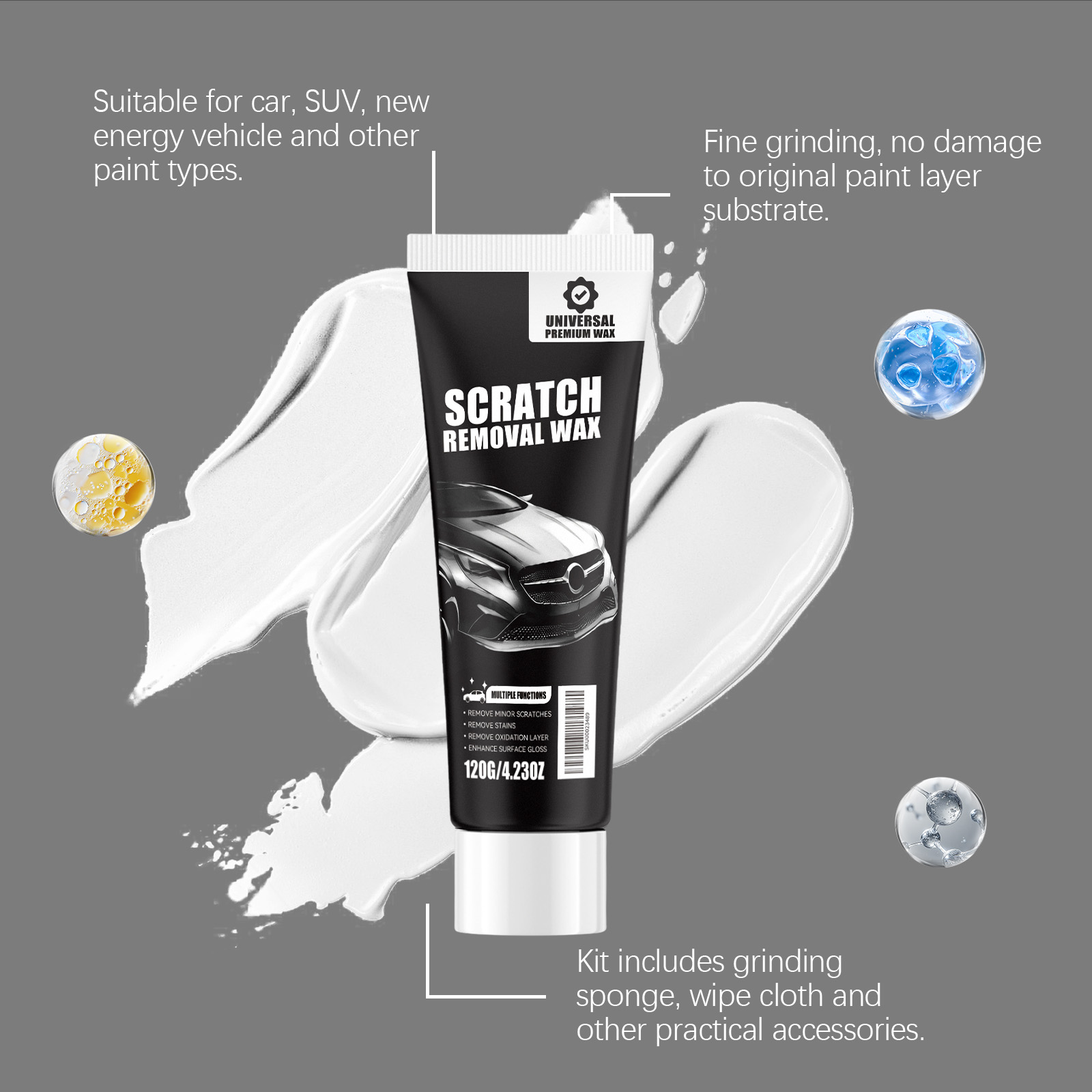 Car Scratch Care Cream Paint Polish Scratch Maintain Bright Gloss Shield Coating Portable Fix Auto Finish