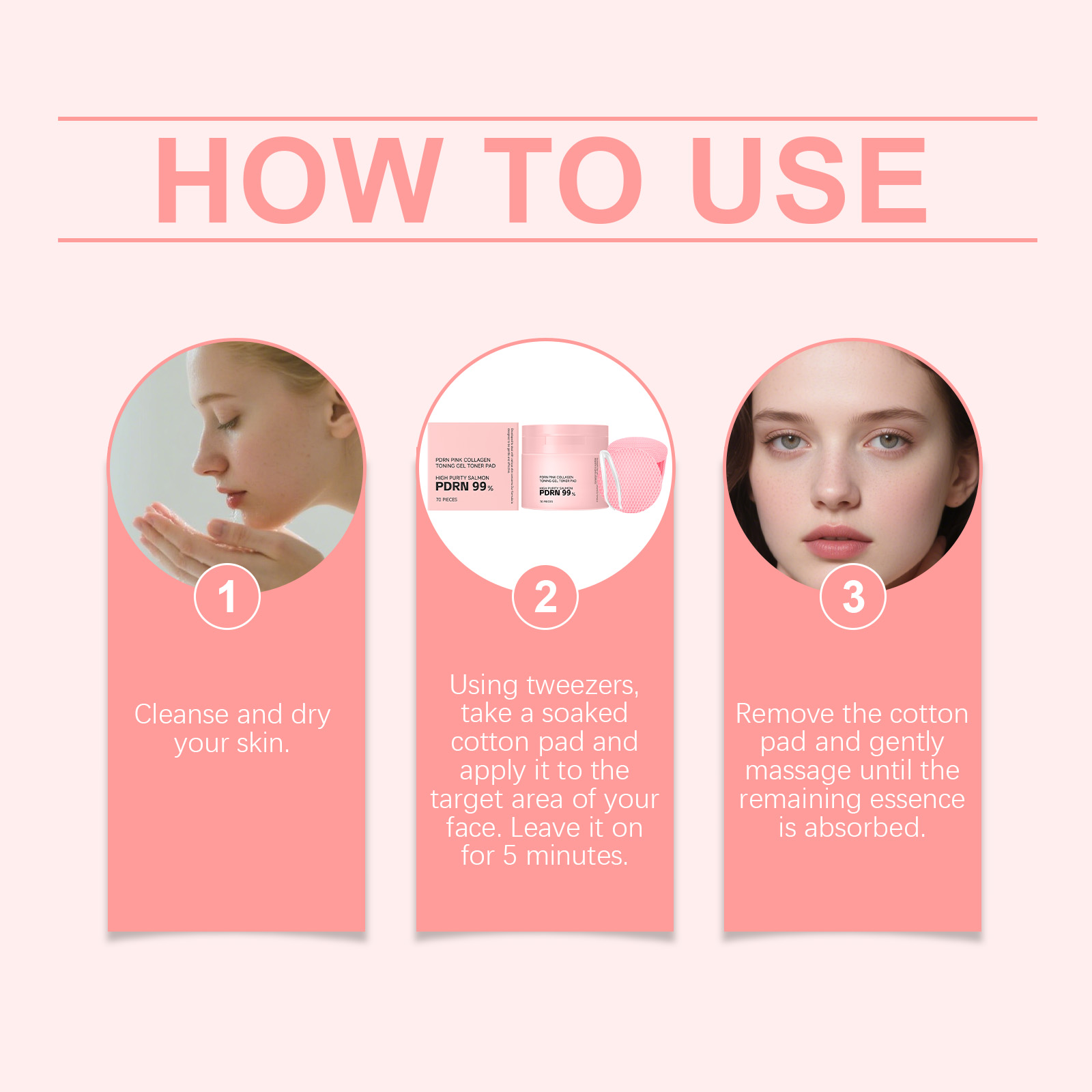 Collagen Soothing Essence Cotton Pad Moisturizing Hydrating Brightening Mild Ingredients Balance Skin Oil Daily Skin Care