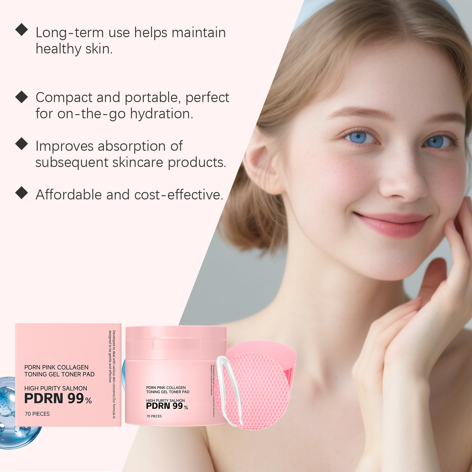 Collagen Soothing Essence Cotton Pad Moisturizing Hydrating Brightening Mild Ingredients Balance Skin Oil Daily Skin Care
