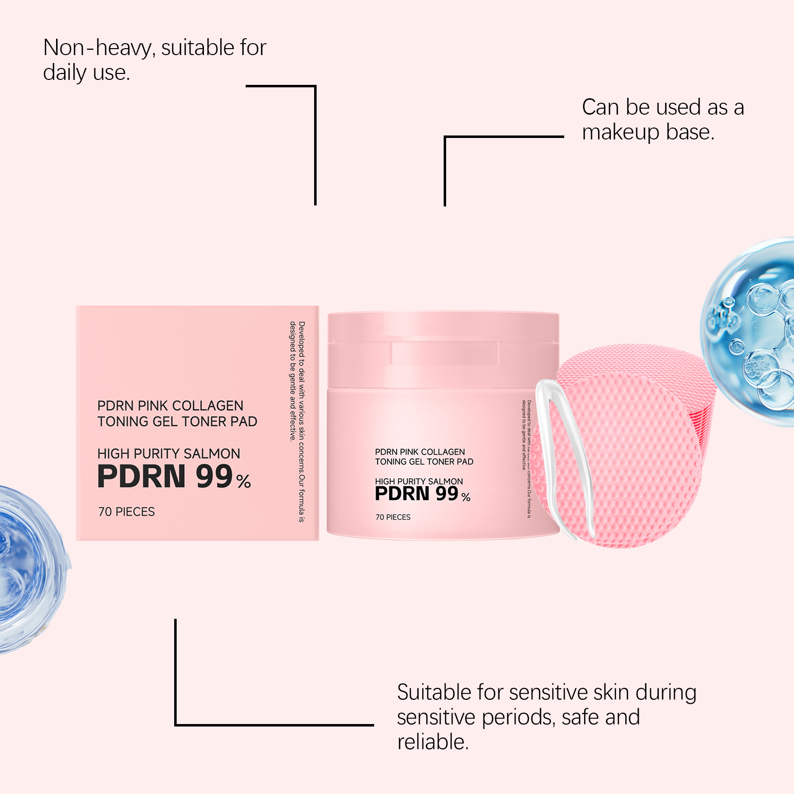 Collagen Soothing Essence Cotton Pad Moisturizing Hydrating Brightening Mild Ingredients Balance Skin Oil Daily Skin Care