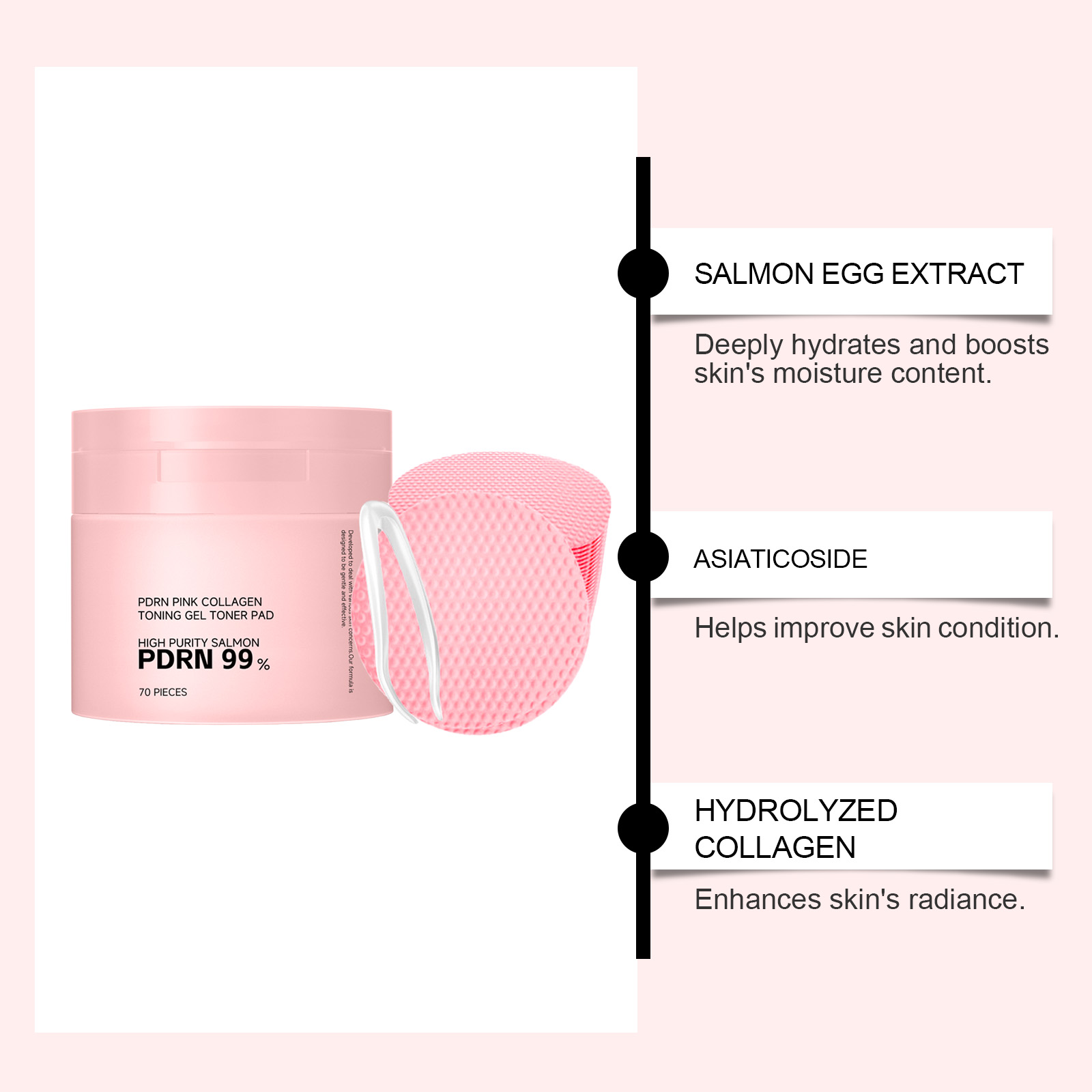 Collagen Soothing Essence Cotton Pad Moisturizing Hydrating Brightening Mild Ingredients Balance Skin Oil Daily Skin Care