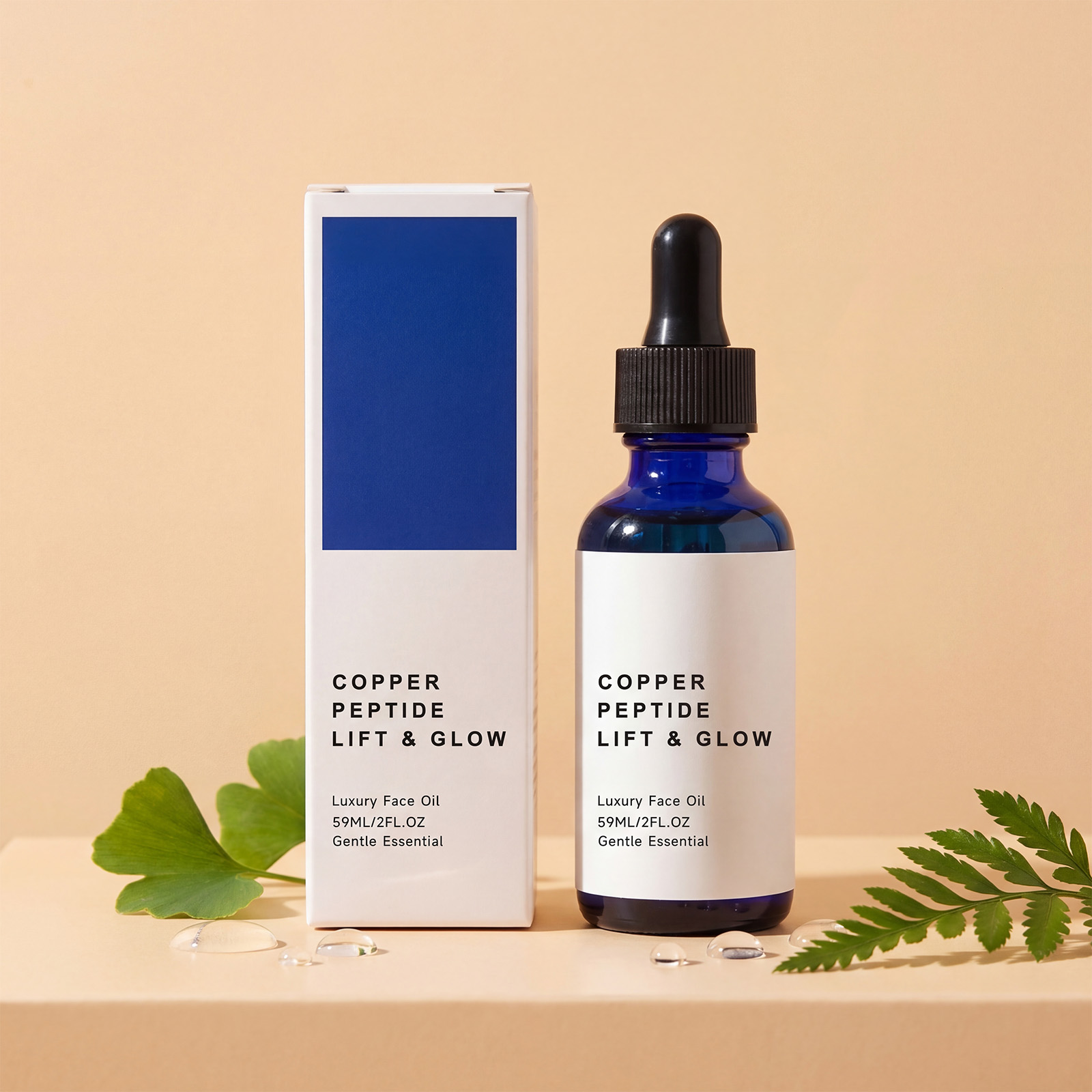 Copper Peptide Skin Care Oil Moisturizing Soothing Mild Hydrating Soft Glow Essence For Facial Skin Care