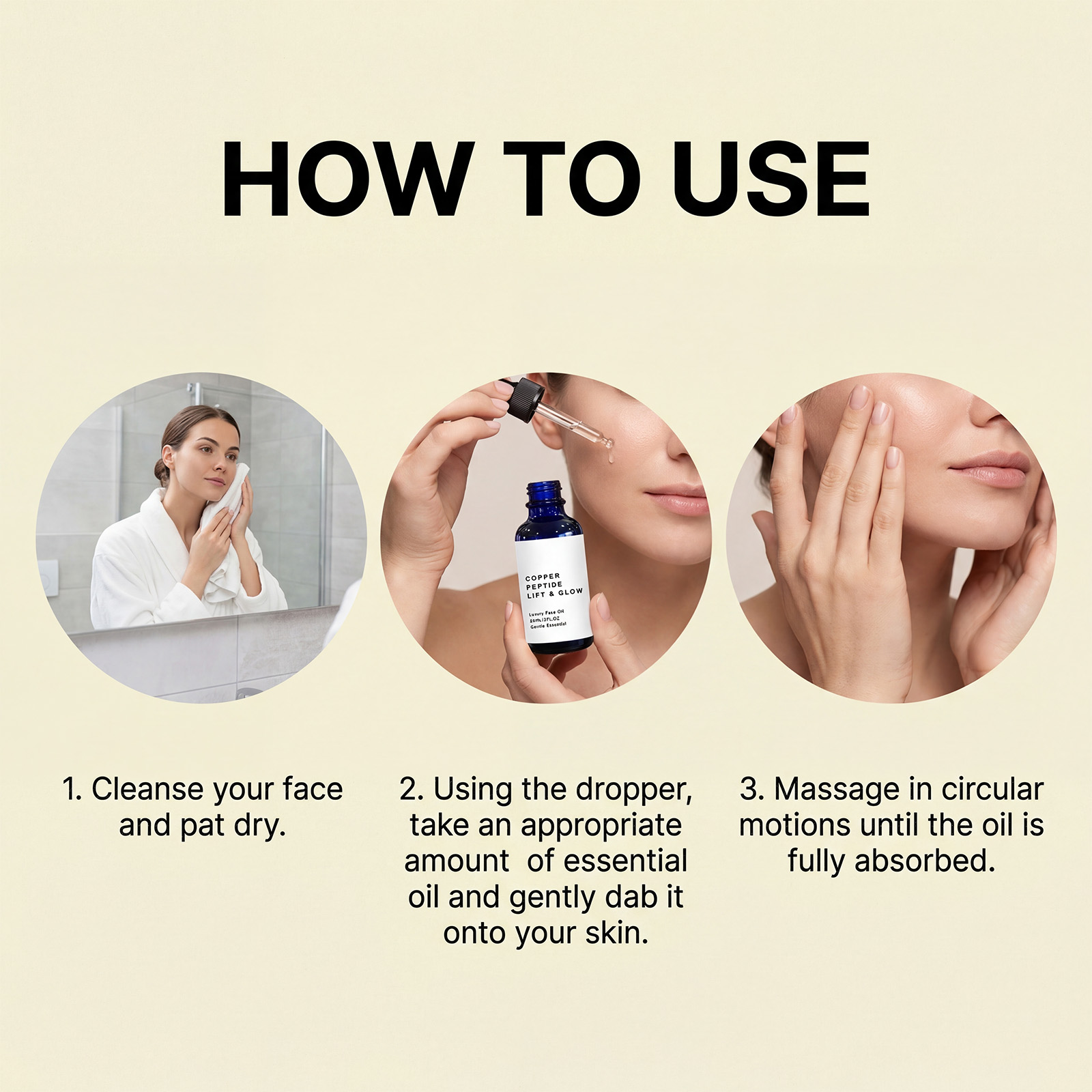 Copper Peptide Skin Care Oil Moisturizing Soothing Mild Hydrating Soft Glow Essence For Facial Skin Care