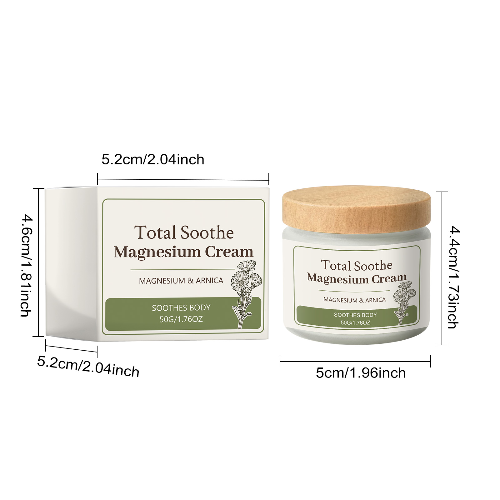 Body Care Magnesium Cream Herbal Extract Mild Comfort Knee Joint Back Daily Body Skin Care