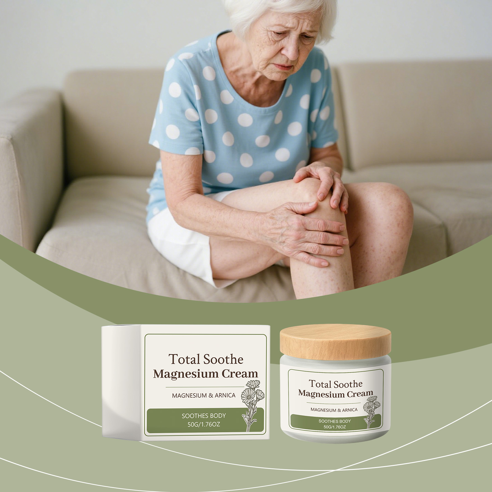 Body Care Magnesium Cream Herbal Extract Mild Comfort Knee Joint Back Daily Body Skin Care