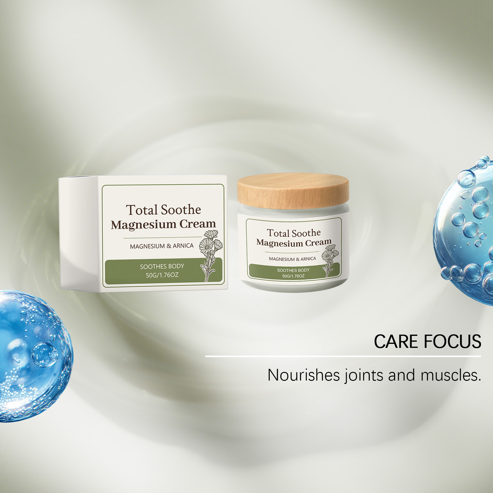 Body Care Magnesium Cream Herbal Extract Mild Comfort Knee Joint Back Daily Body Skin Care