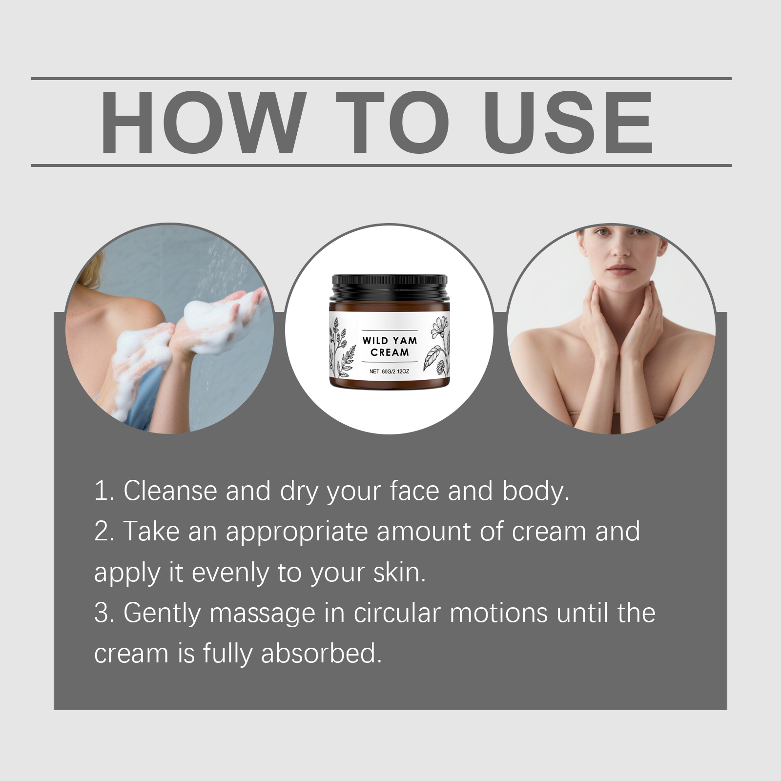 Wild Yam Balancing Moisturizing Cream For Women Face Body Universal Quick Absorb Boost Skin Elasticity Bright Translucent Radiance