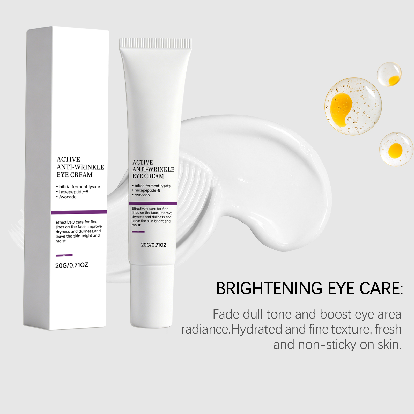 Moisturizing Nourishing Eye Cream Soft Smooth Light Texture Hydrate Skin Around Eyes Gentle Smoothen Massage Care Tissue