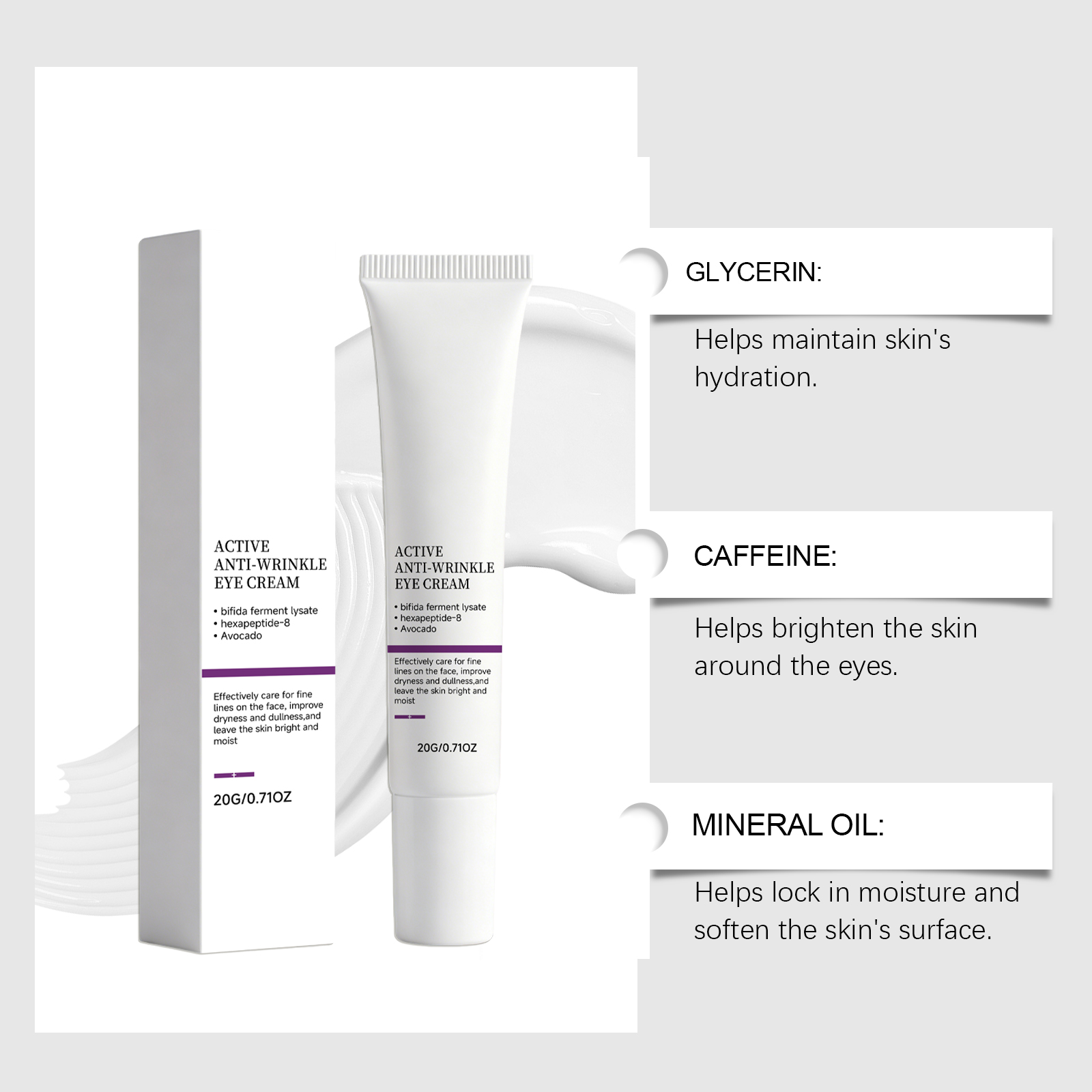 Moisturizing Nourishing Eye Cream Soft Smooth Light Texture Hydrate Skin Around Eyes Gentle Smoothen Massage Care Tissue