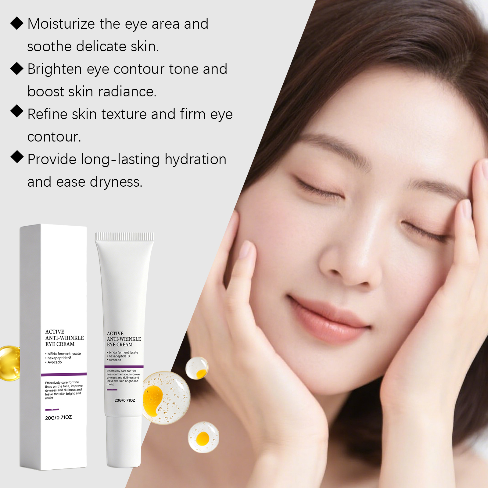 Moisturizing Nourishing Eye Cream Soft Smooth Light Texture Hydrate Skin Around Eyes Gentle Smoothen Massage Care Tissue