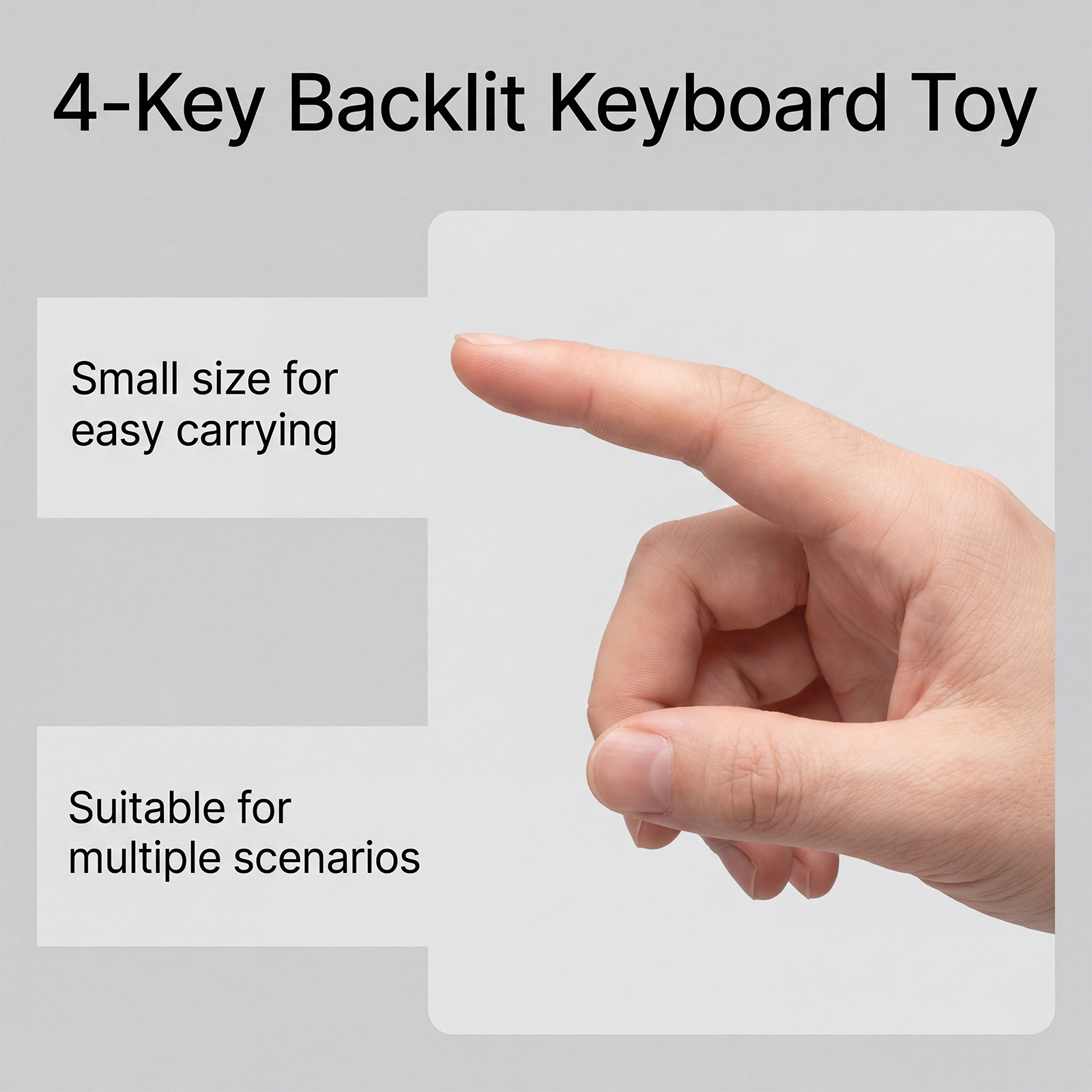 Four Key Backlit Keyboard Toy Pendant Portable Fun Stress Relief Click Press Daily Carry Anytime Play Small Gadget For Entertainment