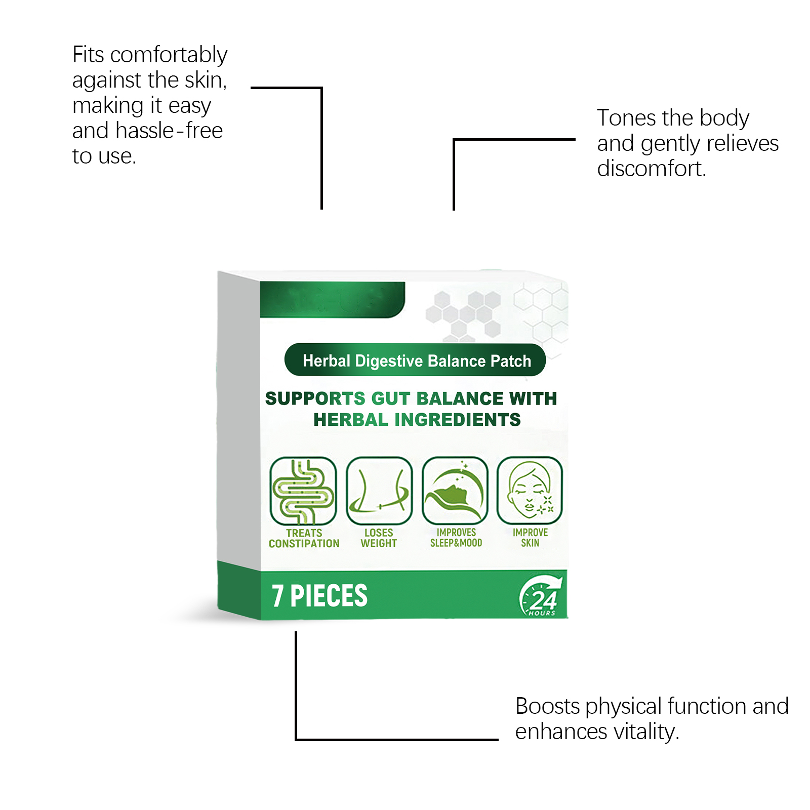 Herbal Balance Care Patch Daily Soft Body Nourish Boost Vitality Light Adhesive Sheet