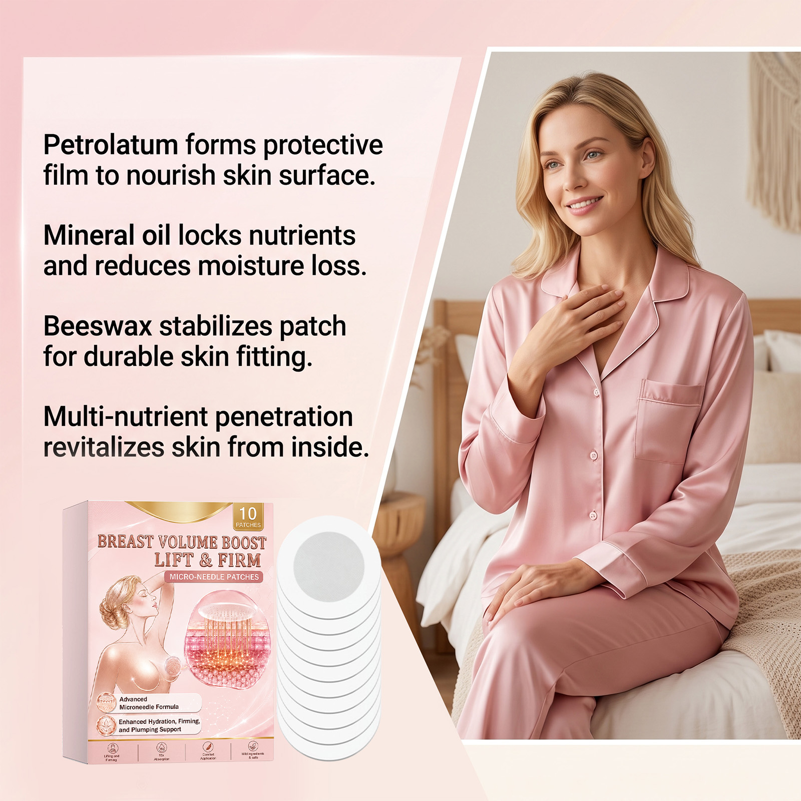 Chest Care Patch Moisturizing Smooth Skin Friendly Breathable Mild Elastic Daily Skin Nursing Sheet