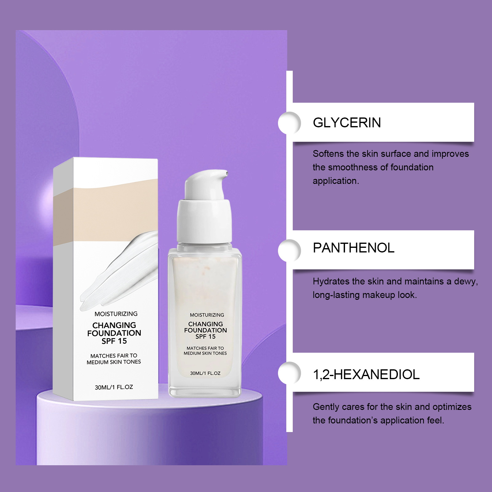 Moisturizing Temperature Changing Foundation Hydrating Sheer Skin Adhering Delicate Soft Natural Facial Makeup