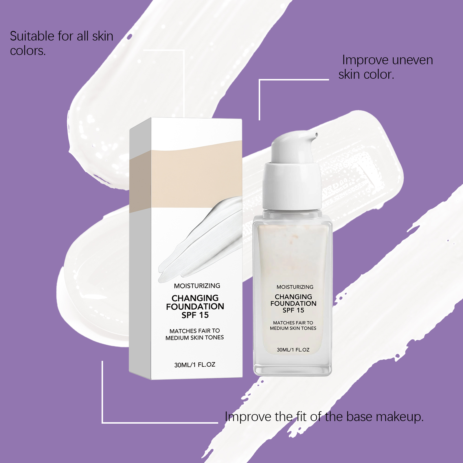Moisturizing Temperature Changing Foundation Hydrating Sheer Skin Adhering Delicate Soft Natural Facial Makeup