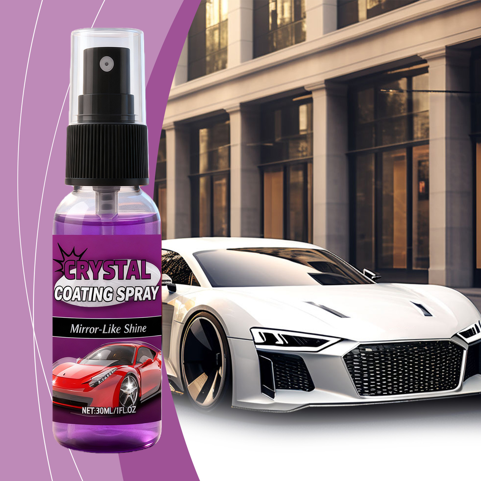 Car Coating Spray Mirror Finish Coating Spray Boost Shine For Daily Auto Paint Care