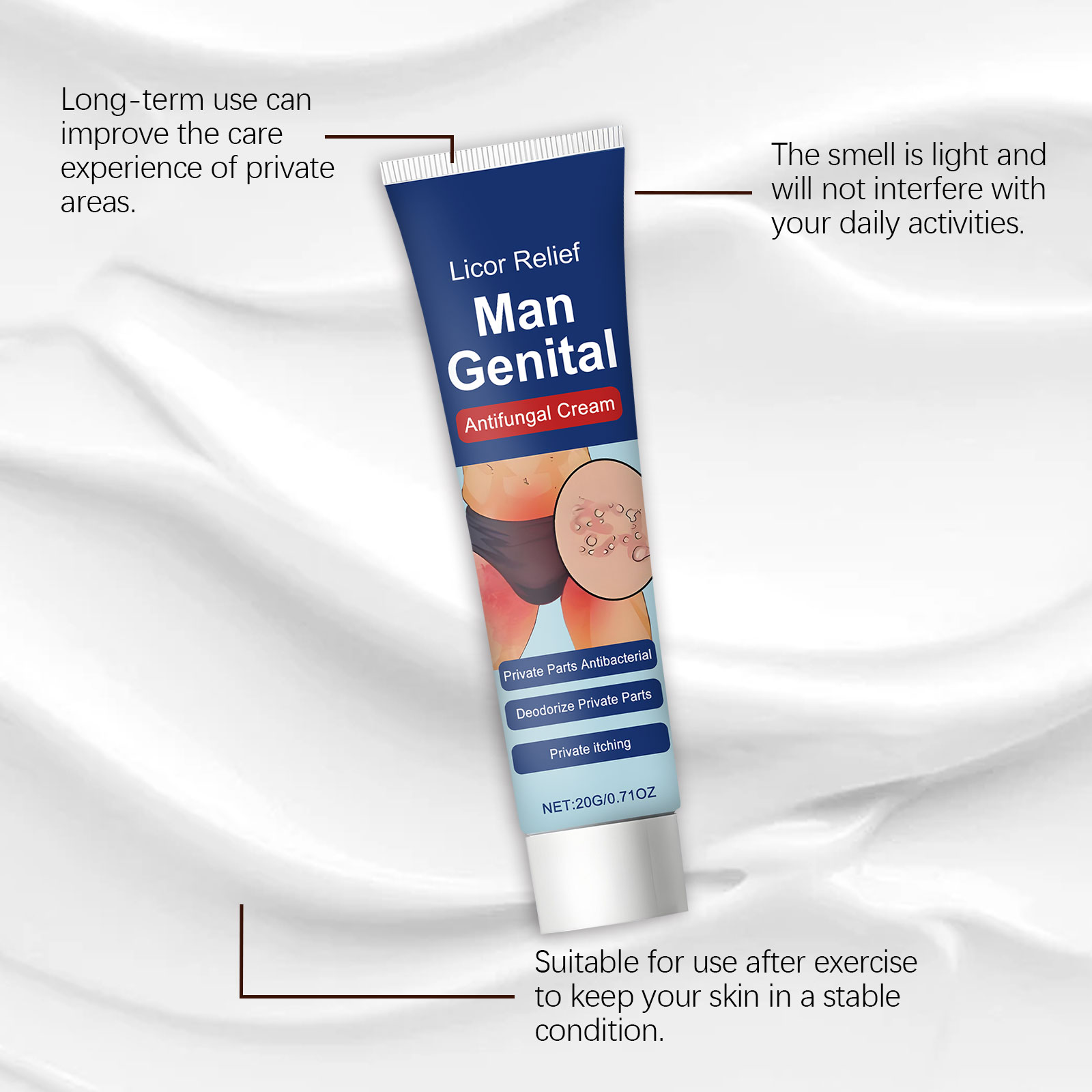 Male Care Cream Mild Ingredient Moisturizing Cleaning Odor Care Lotion External Smearing Body Comfort Nursing Ointment
