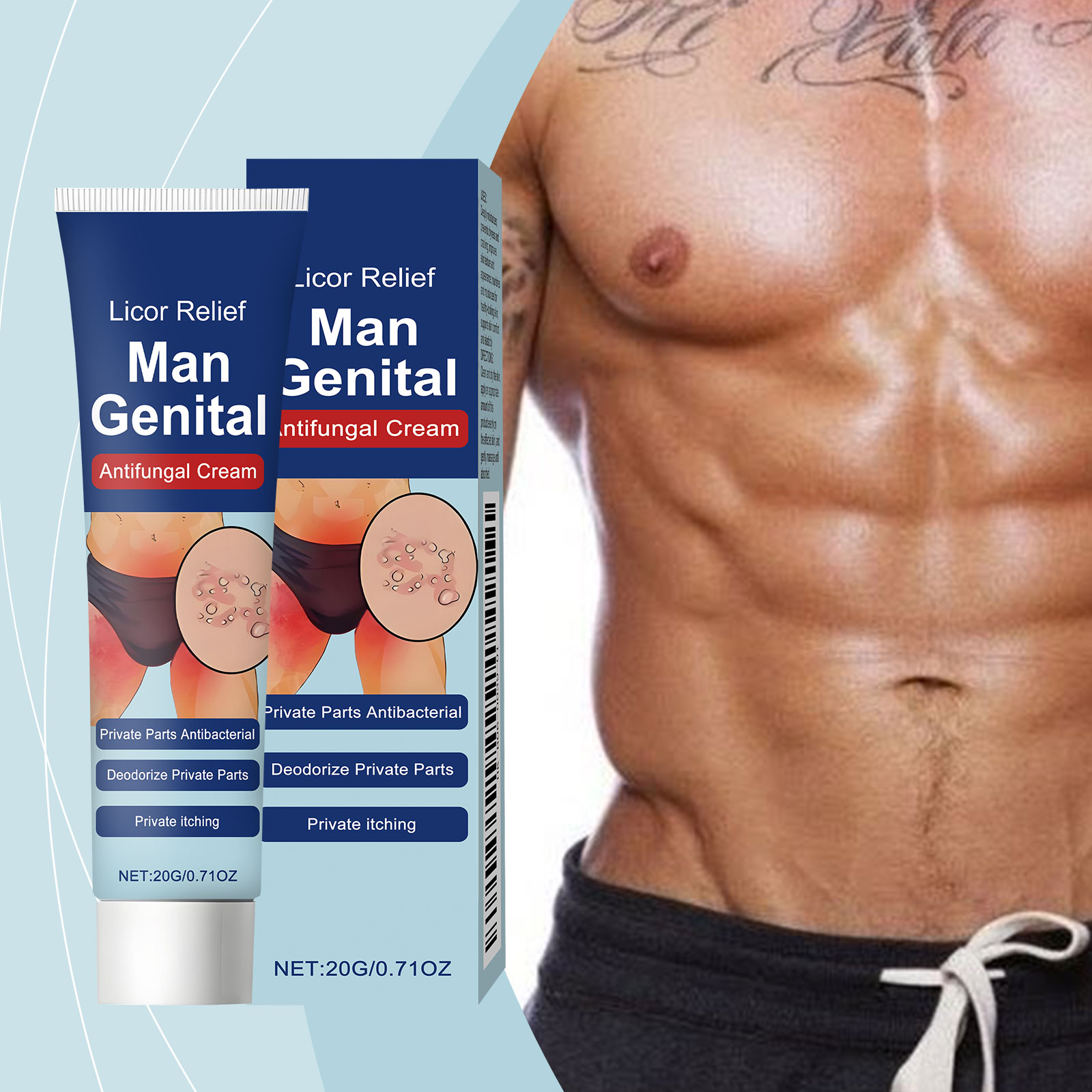 Male Care Cream Mild Ingredient Moisturizing Cleaning Odor Care Lotion External Smearing Body Comfort Nursing Ointment