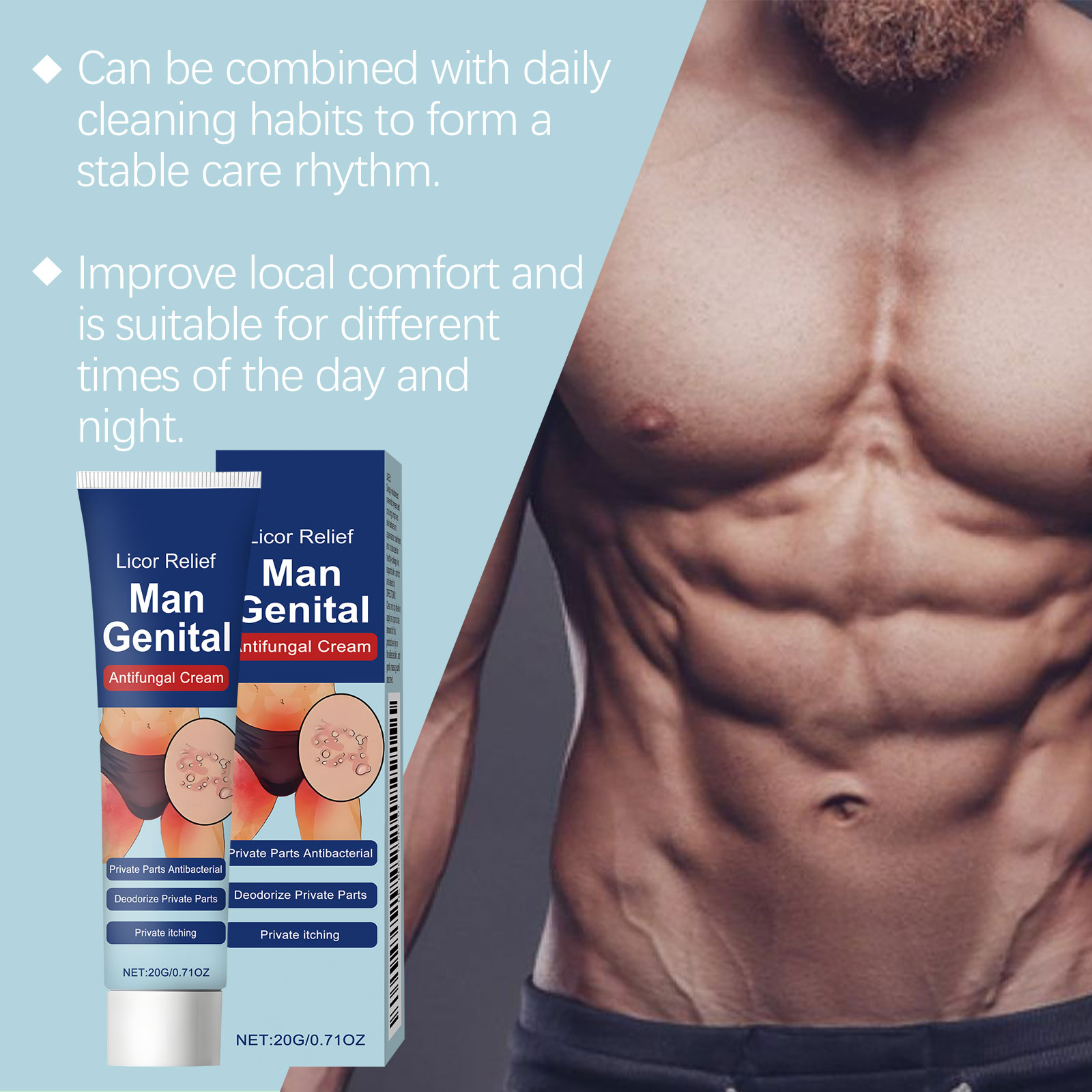 Male Care Cream Mild Ingredient Moisturizing Cleaning Odor Care Lotion External Smearing Body Comfort Nursing Ointment