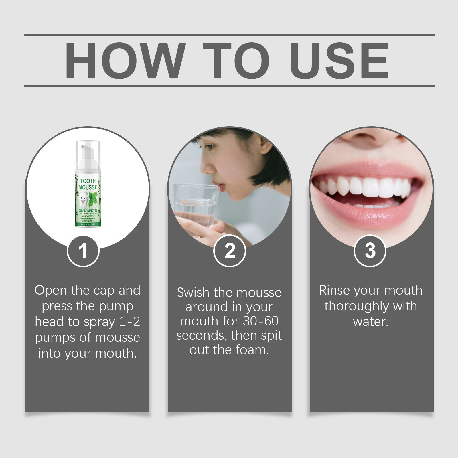 Fresh Care Mousse Mild Formula Refreshing Comfort Long Lasting Fragrance Odor Reduction Teeth Cleaning Daily Use