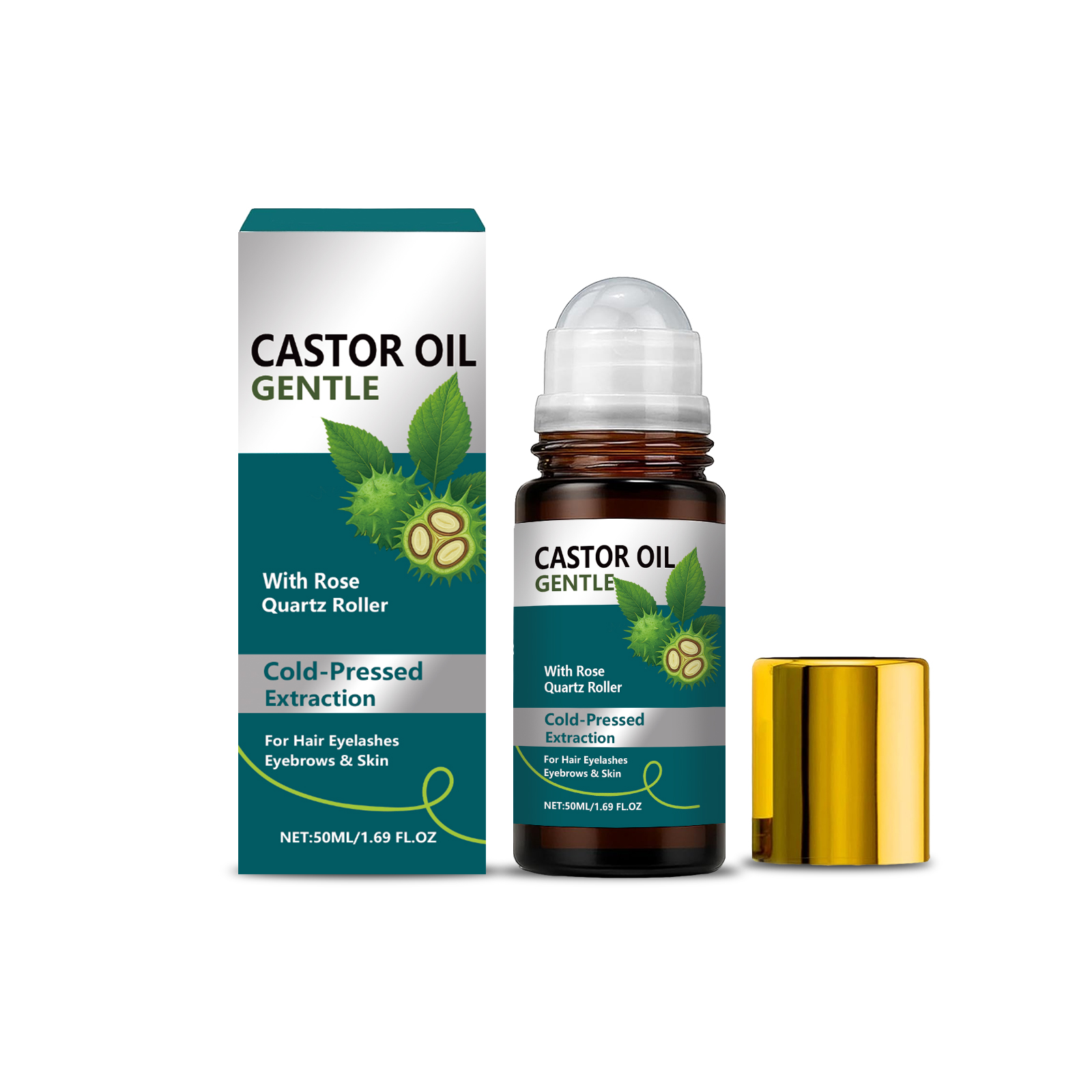 Castor Oil Nourishing Roller Essential Oil Moisturizing Body Caring Muscle Hair Care Multi Area Applicable Essence Essential Oil