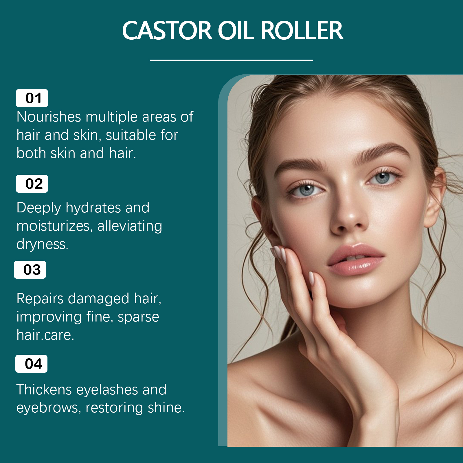Castor Oil Nourishing Roller Essential Oil Moisturizing Body Caring Muscle Hair Care Multi Area Applicable Essence Essential Oil