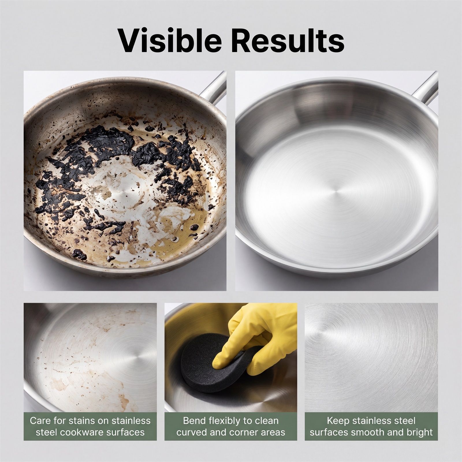 Stainless Steel Special Sponge Pot Descaling Non Scratch Household Pot Brush Magic Kitchen Cleaning Helper Tool