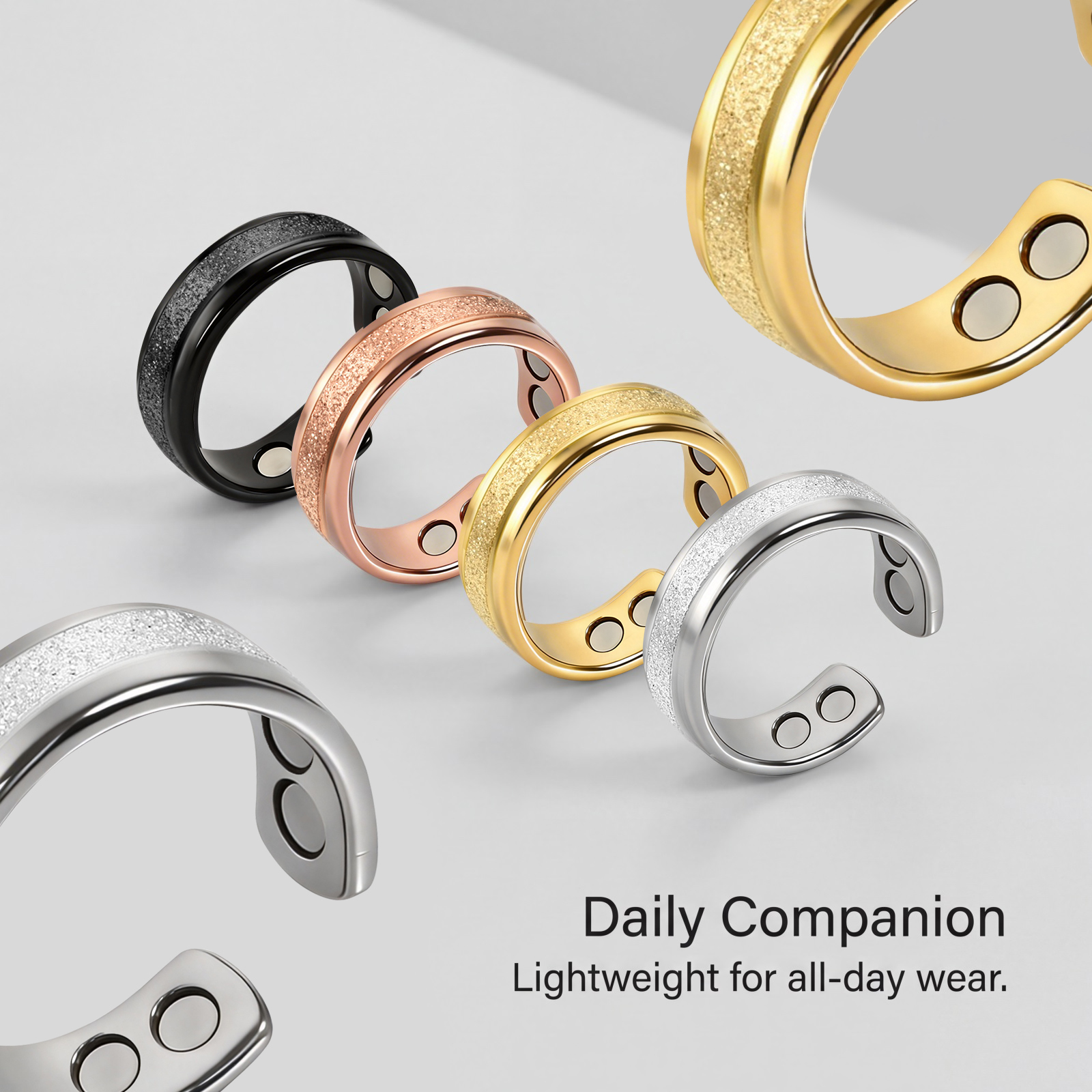 Magnet Ring Matte Gloss Simple Versatile Fashion Open Design Daily Matched Ring Multiple Color Optional