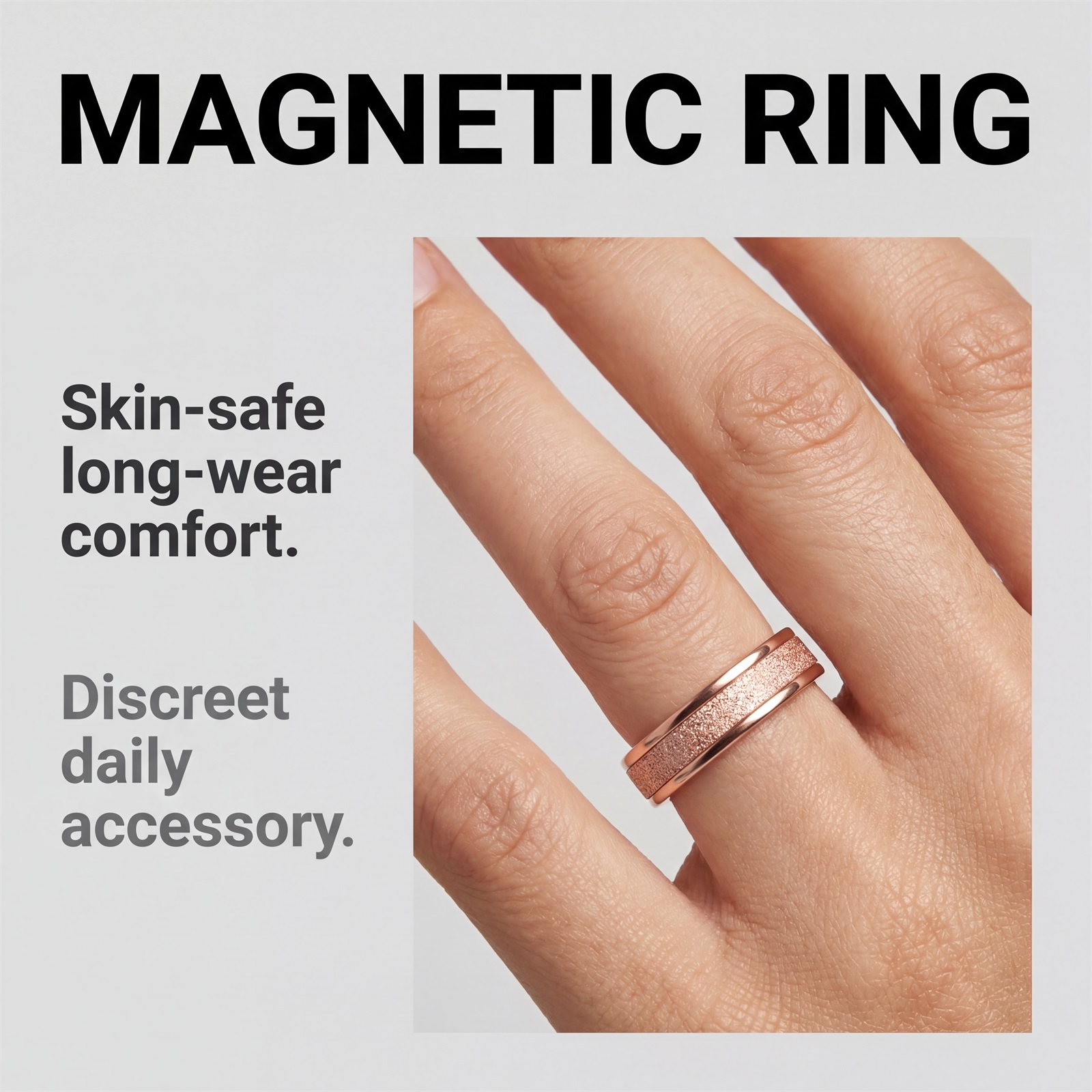 Magnet Ring Matte Gloss Simple Versatile Fashion Open Design Daily Matched Ring Multiple Color Optional