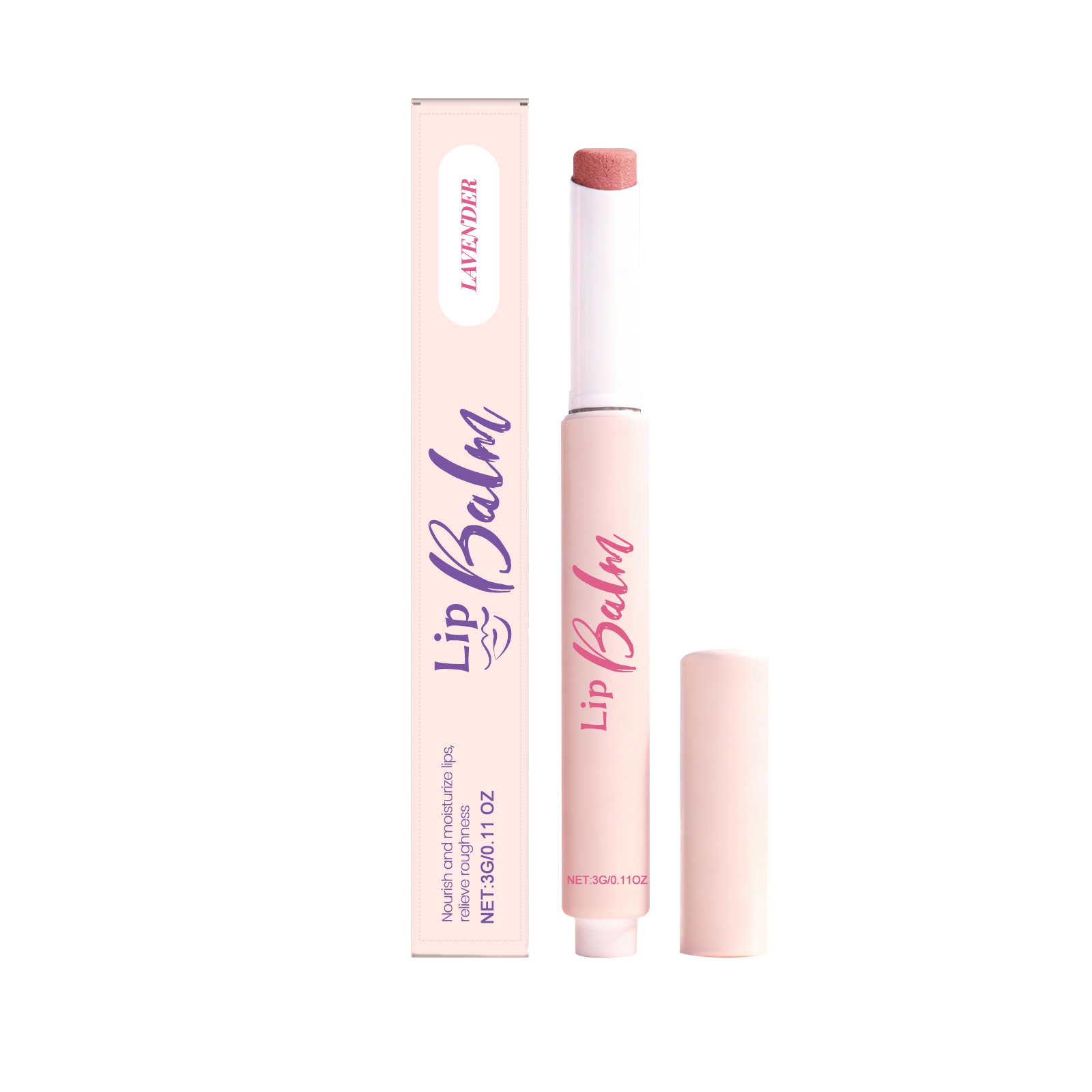 (Lavender) Multi Effect Moisturizing Lip Balm Nourish Lip Skin Hydrate Tender Delicate Daily Convenient Lip Care