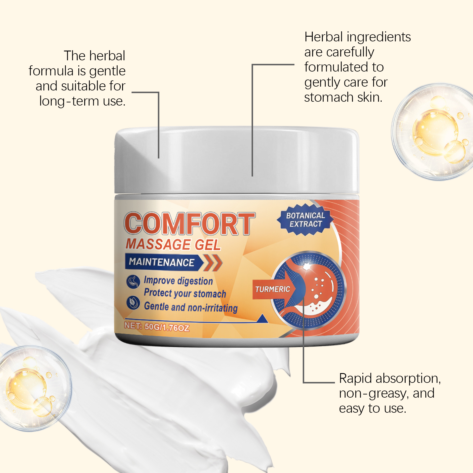 Body Massage Gel Mild Ingredients Nourish Skin Comfort Daily External Care Ointment