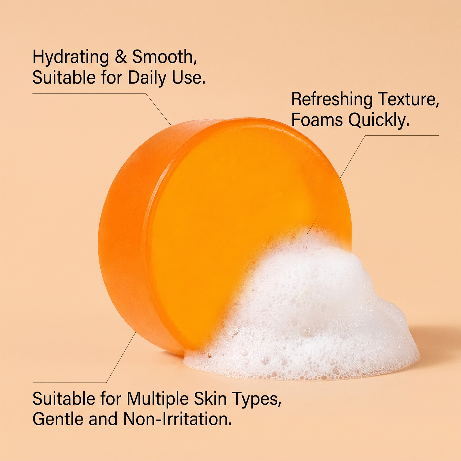 Persimmon Cleansing Soap Mild Foam Gentle Clean Daily Moisturize Body Skin Delicate Fresh Remove Odor
