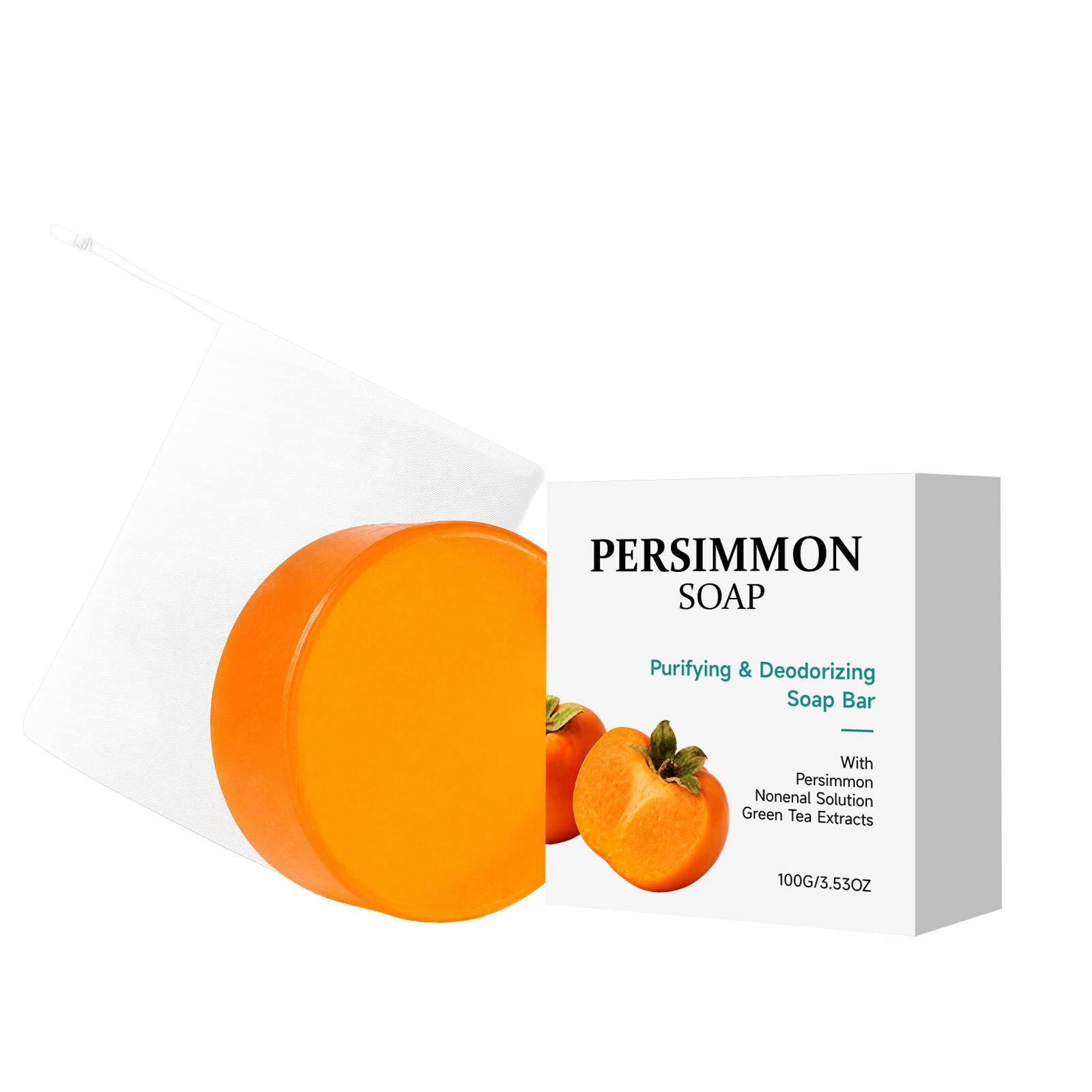 Persimmon Cleansing Soap Mild Foam Gentle Clean Daily Moisturize Body Skin Delicate Fresh Remove Odor