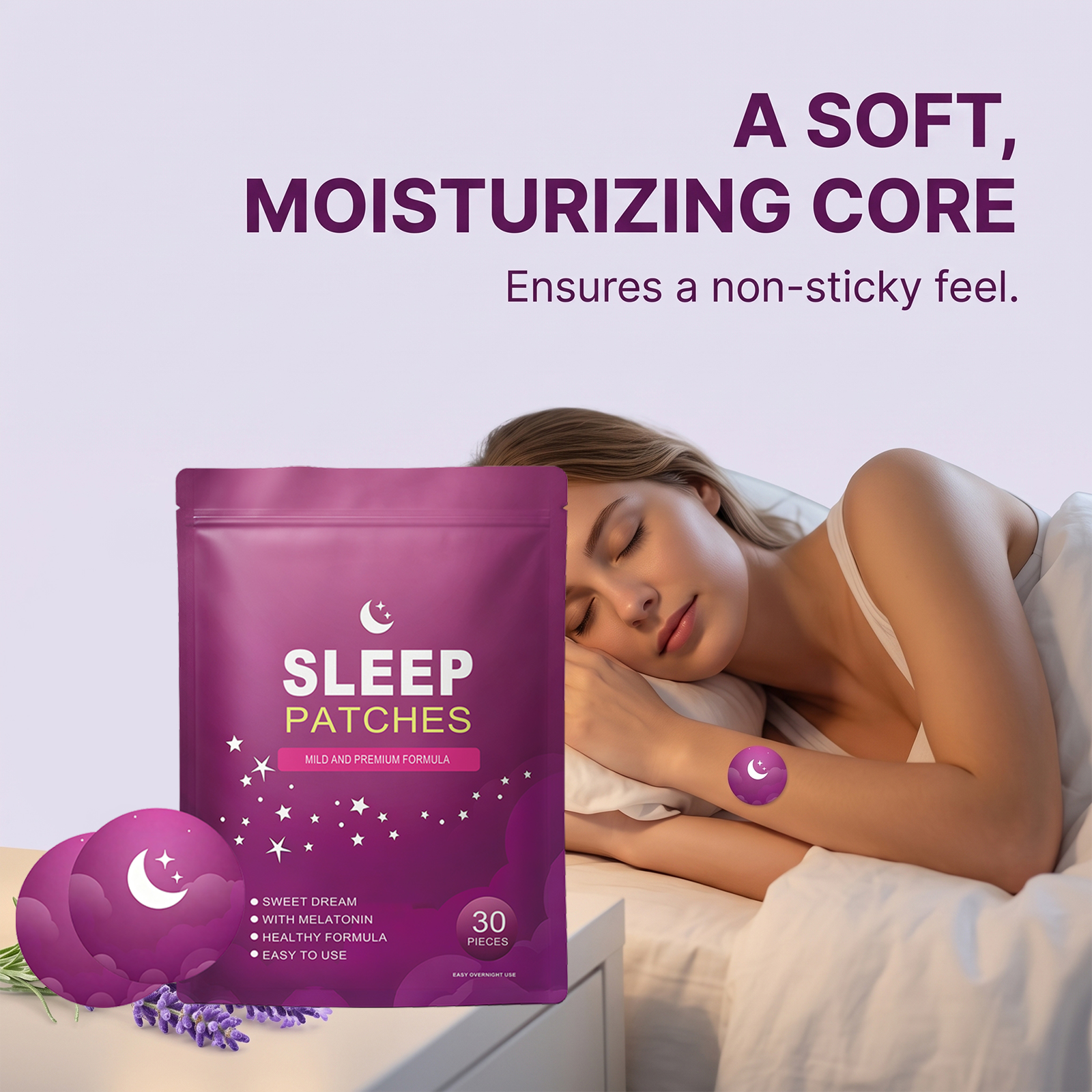 Sleep Relax Patch Thin Skin Friendly Scent Slow Release Portable Mild Wear All Night Sticker