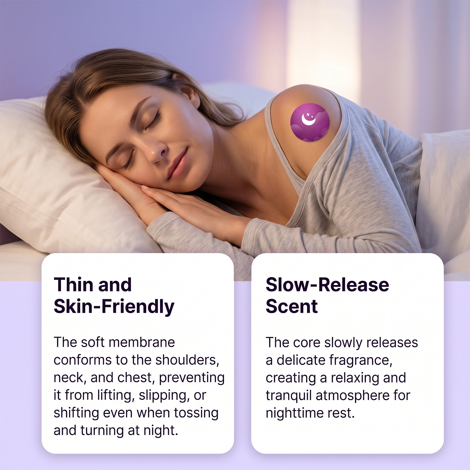 Sleep Relax Patch Thin Skin Friendly Scent Slow Release Portable Mild Wear All Night Sticker