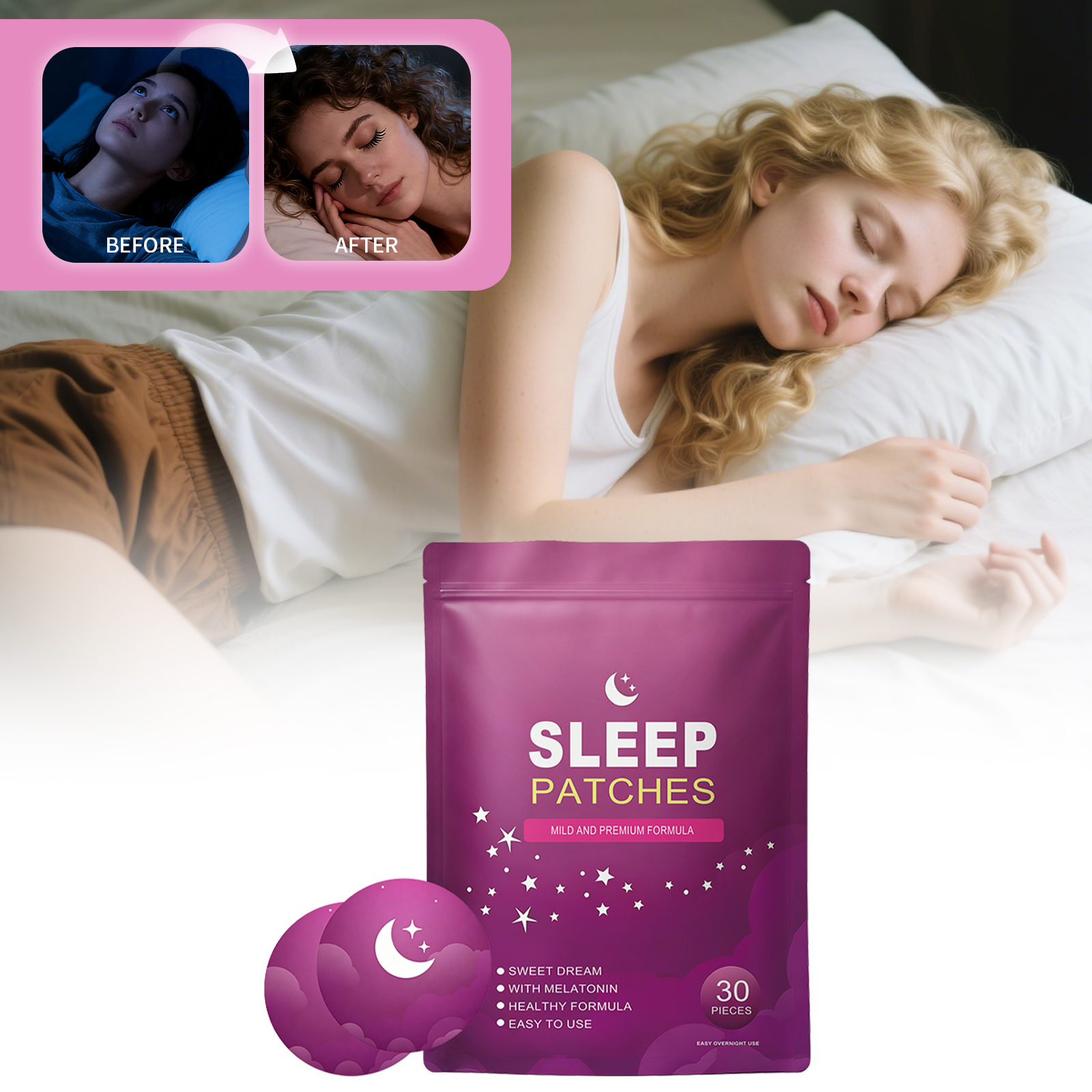 Sleep Relax Patch Thin Skin Friendly Scent Slow Release Portable Mild Wear All Night Sticker