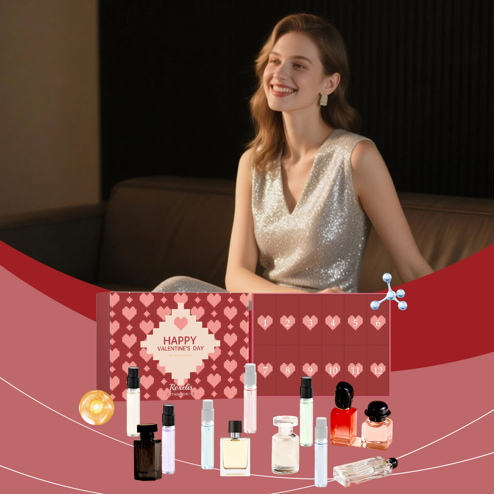 Roxelis Heart Dream Fragrance Mini Gift Box Natural Fresh Long Lasting Elegant Light Scent Daily Couple Date
