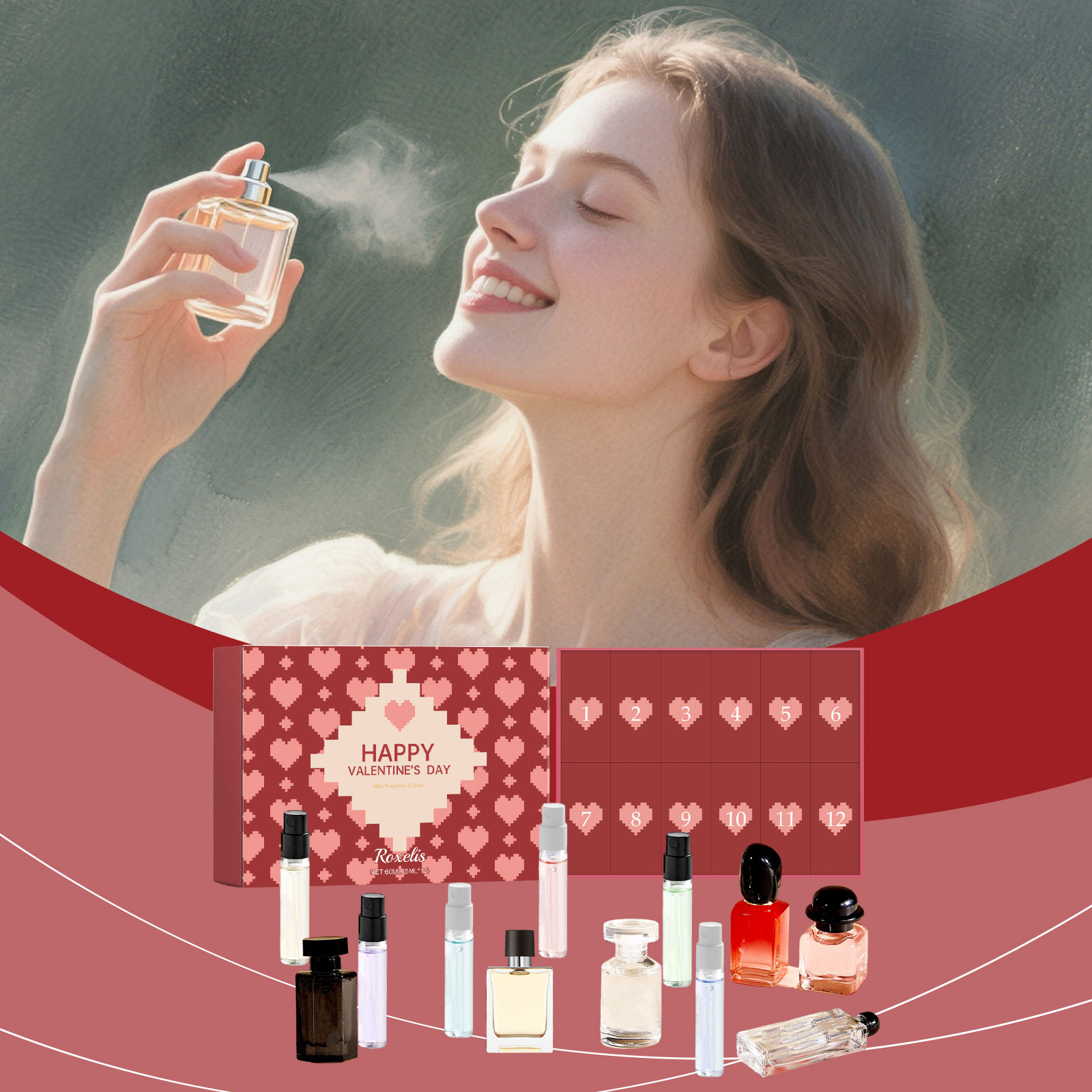 Roxelis Heart Dream Fragrance Mini Gift Box Natural Fresh Long Lasting Elegant Light Scent Daily Couple Date